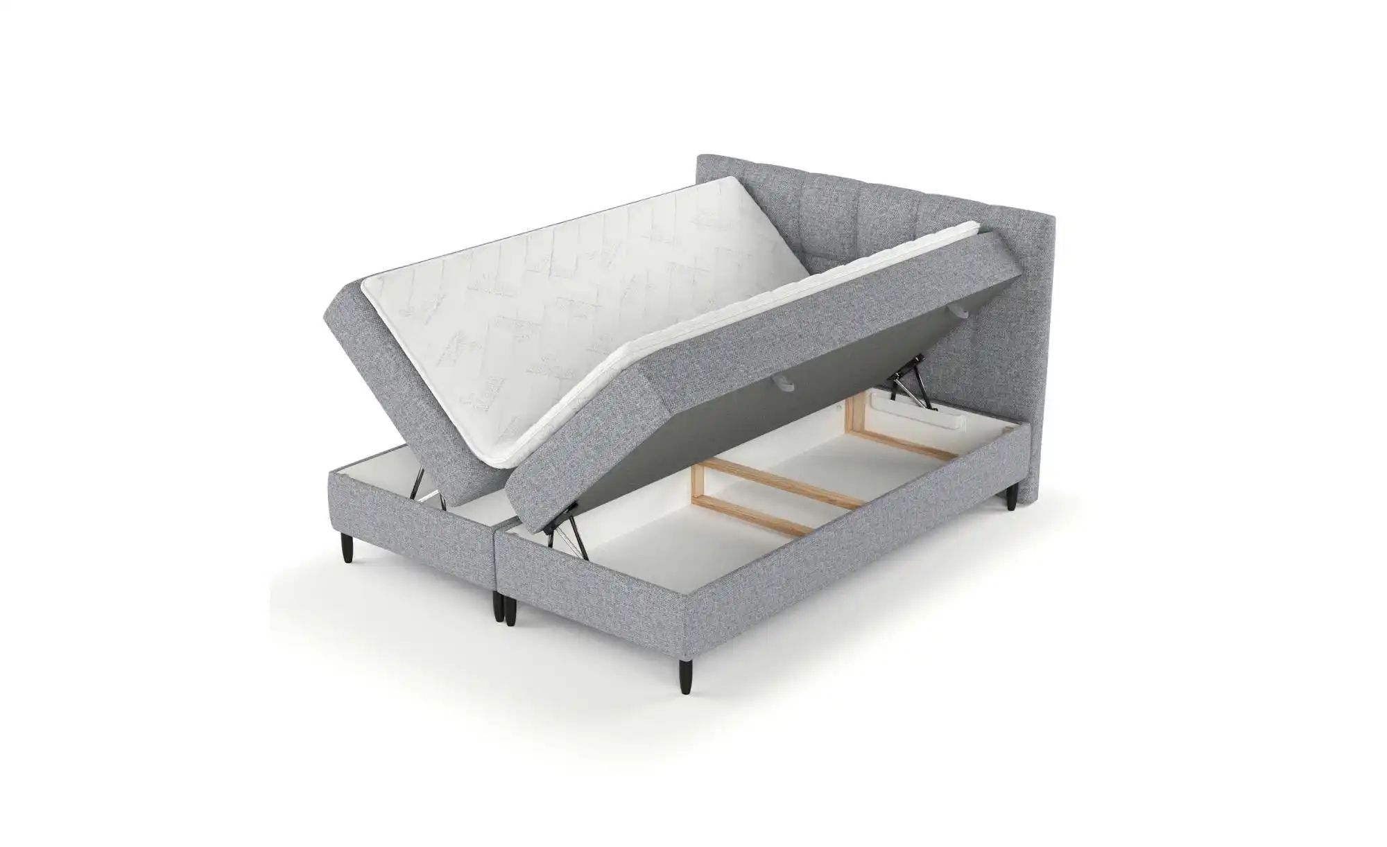 Boxspringbett mit Stauraum   ¦ grau ¦ Maße (cm): B: 162 H: 110 Betten > Kom günstig online kaufen