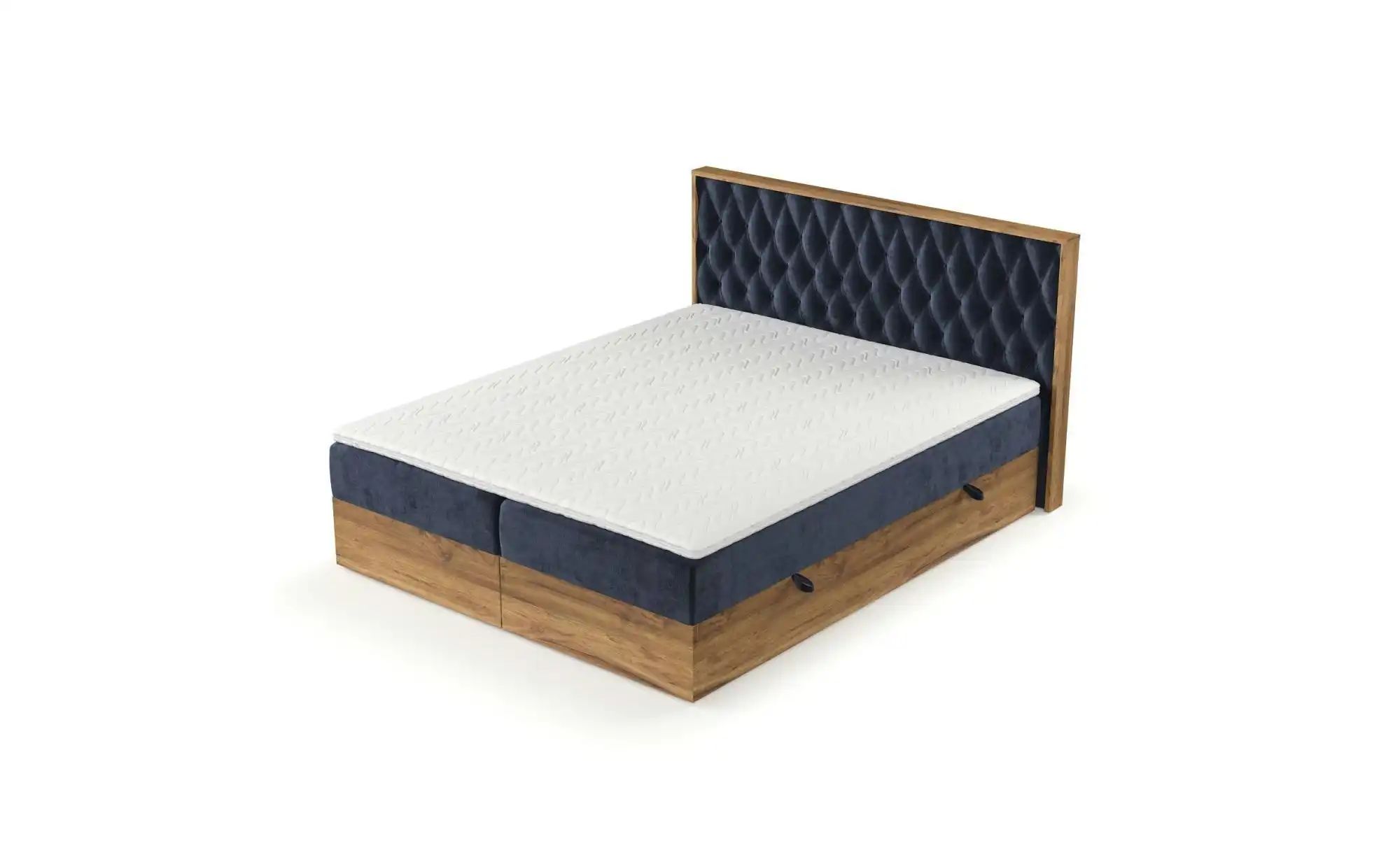 Boxspringbett mit Stauraum   ¦ blau ¦ Maße (cm): B: 209 H: 105 Betten > Box günstig online kaufen