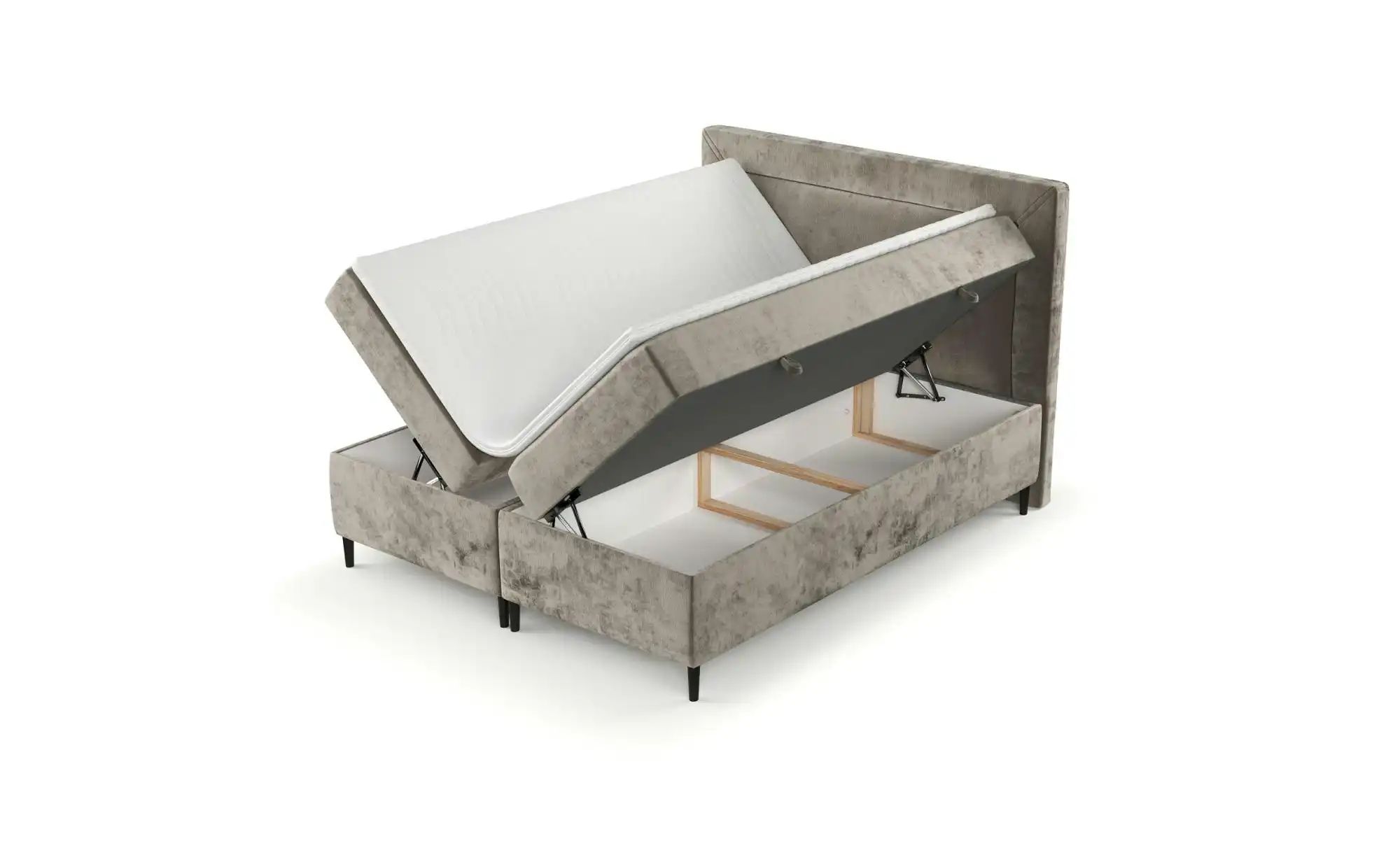 Boxspringbett mit Stauraum   ¦ beige ¦ Maße (cm): B: 162 H: 123 Betten > Ko günstig online kaufen