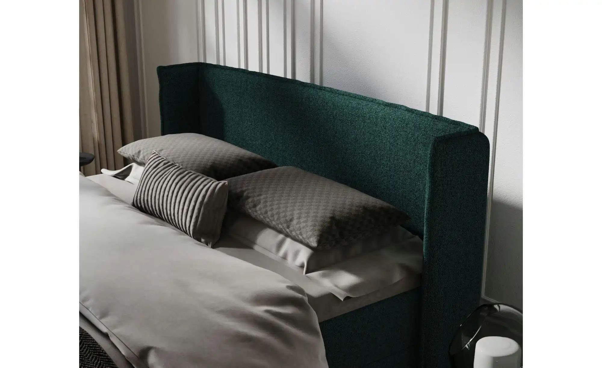 Boxspringbett mit Stauraum   ¦ grün ¦ Maße (cm): B: 158 H: 117 Betten > Kom günstig online kaufen