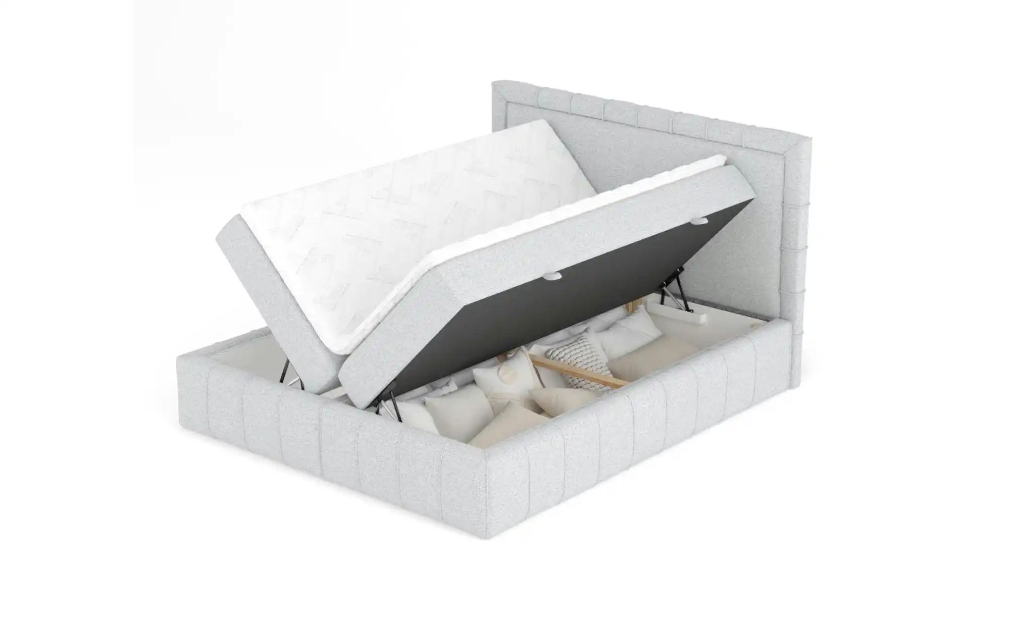 Boxspringbett mit Stauraum   ¦ grau ¦ Maße (cm): B: 227 H: 123 Betten > Kom günstig online kaufen