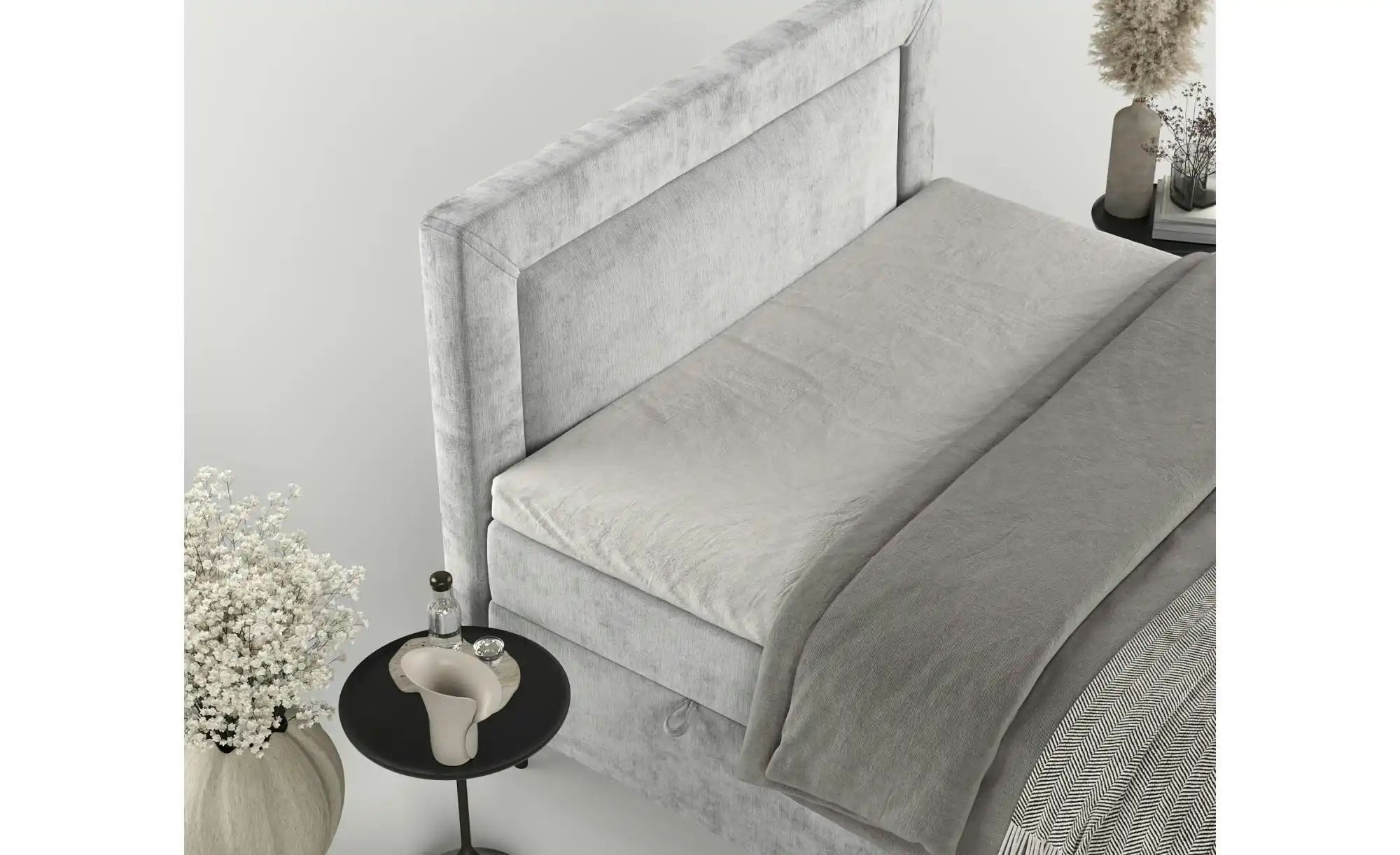 Boxspringbett mit Stauraum   ¦ grau ¦ Maße (cm): B: 162 H: 123 Betten > Kom günstig online kaufen