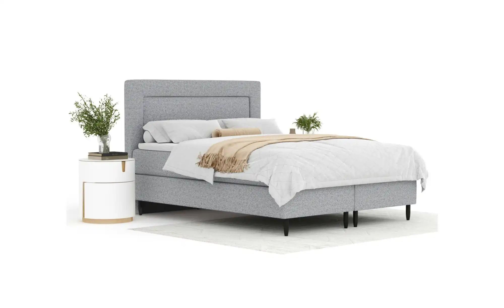 Boxspringbett   ¦ grau ¦ Maße (cm): B: 145 H: 123 Betten > Komfortbetten - günstig online kaufen