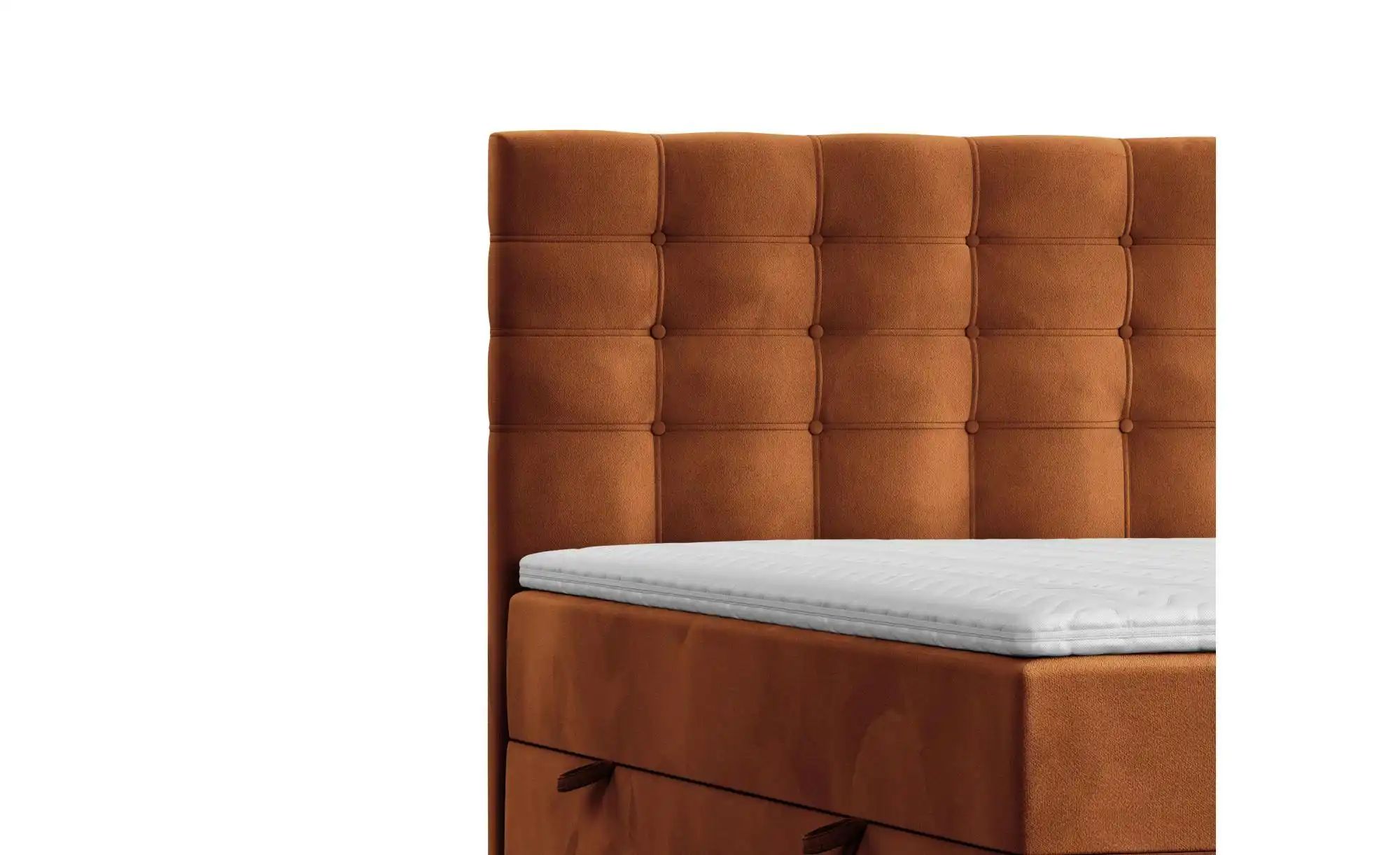 Boxspringbett mit Stauraum   ¦ orange ¦ Maße (cm): B: 142 H: 120 Betten > K günstig online kaufen