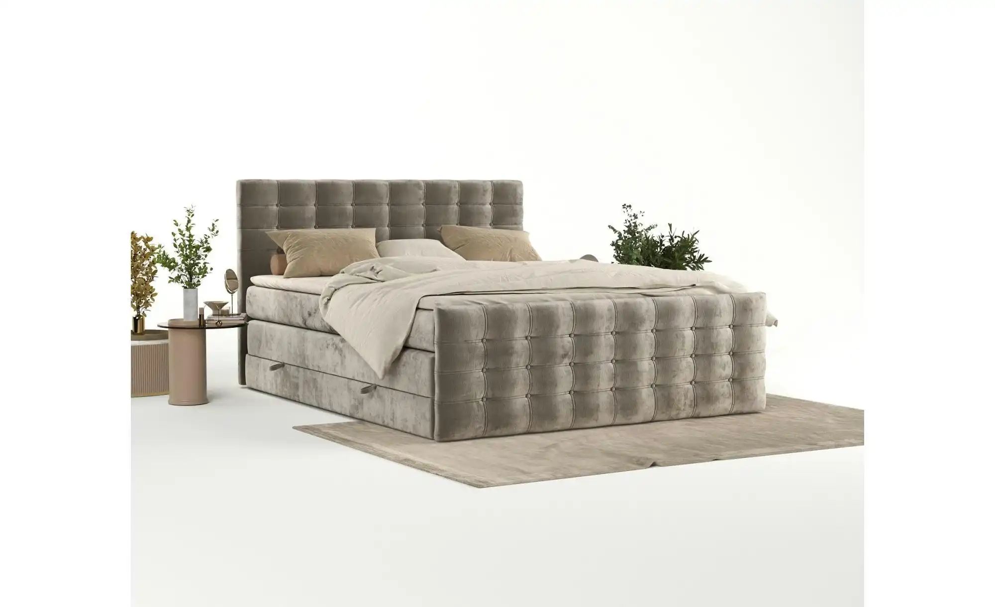 Boxspringbett mit Stauraum   ¦ beige ¦ Maße (cm): B: 182 H: 120 Betten > Ko günstig online kaufen