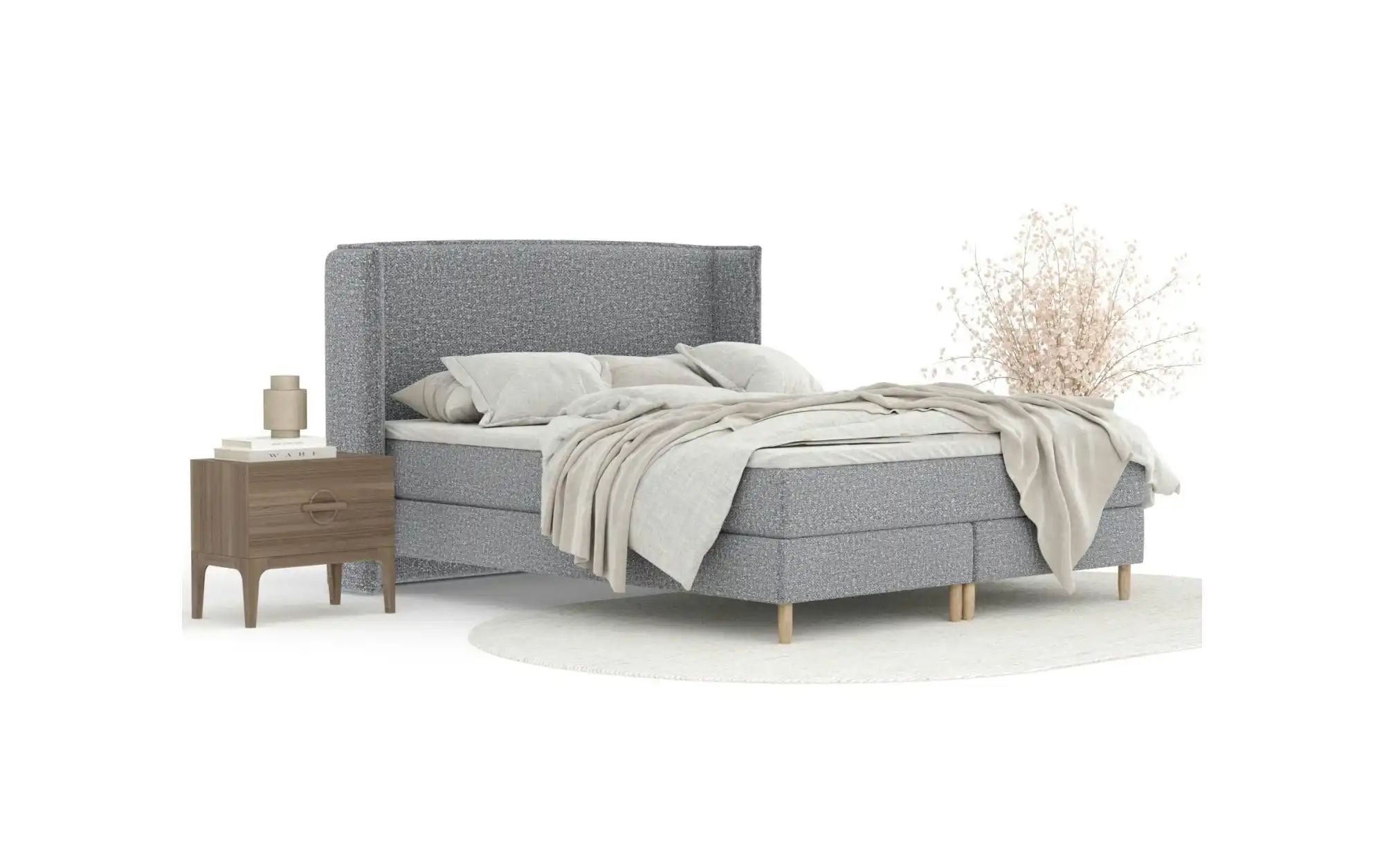 Boxspringbett   ¦ grau ¦ Maße (cm): B: 218 H: 117 Betten > Komfortbetten - günstig online kaufen