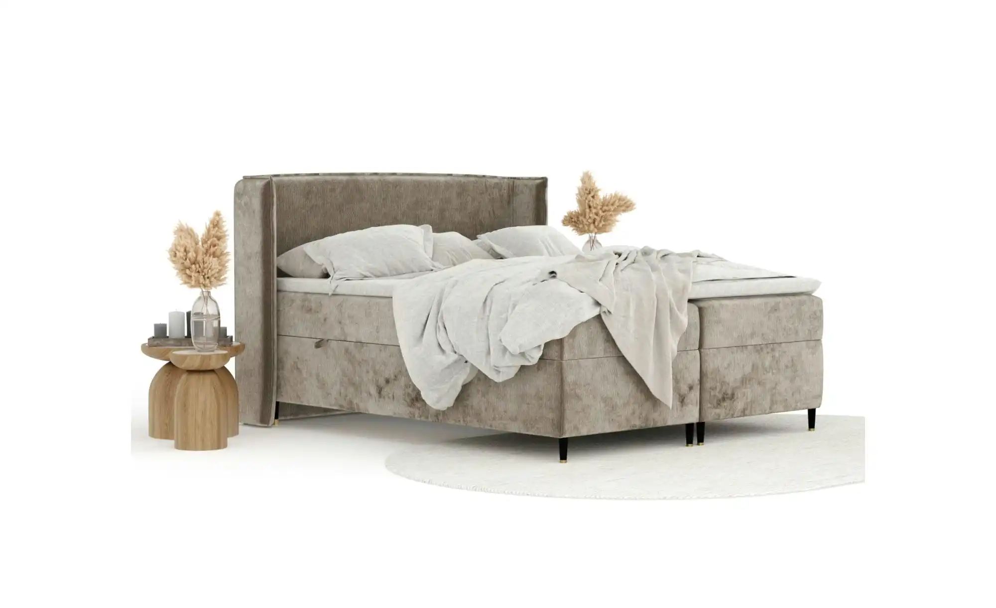 Boxspringbett mit Stauraum   ¦ beige ¦ Maße (cm): B: 218 H: 117 Betten > Ko günstig online kaufen