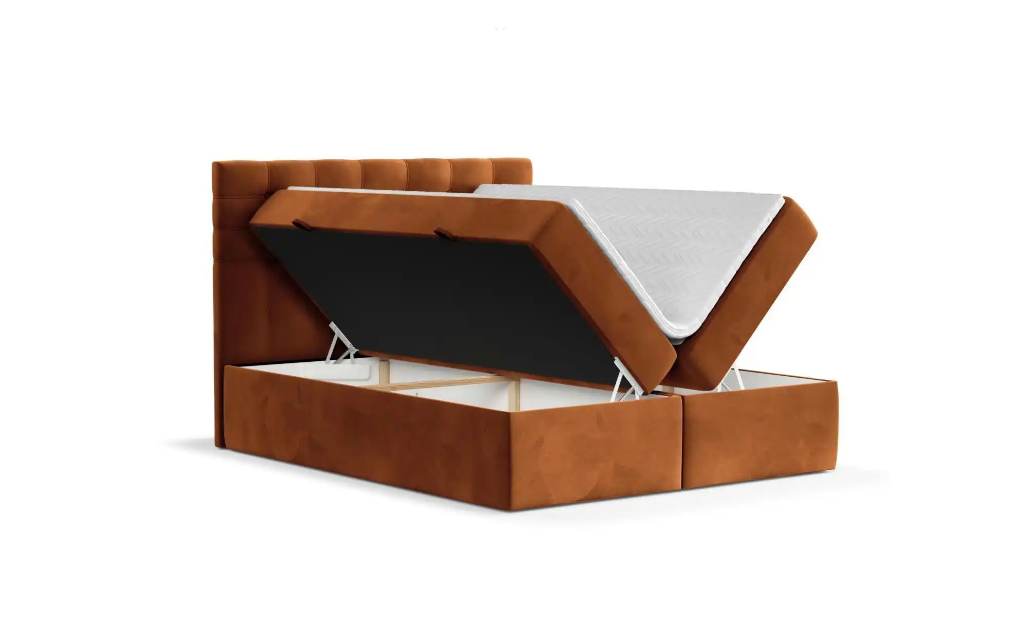 Boxspringbett mit Stauraum   ¦ orange ¦ Maße (cm): B: 202 H: 120 Betten > K günstig online kaufen