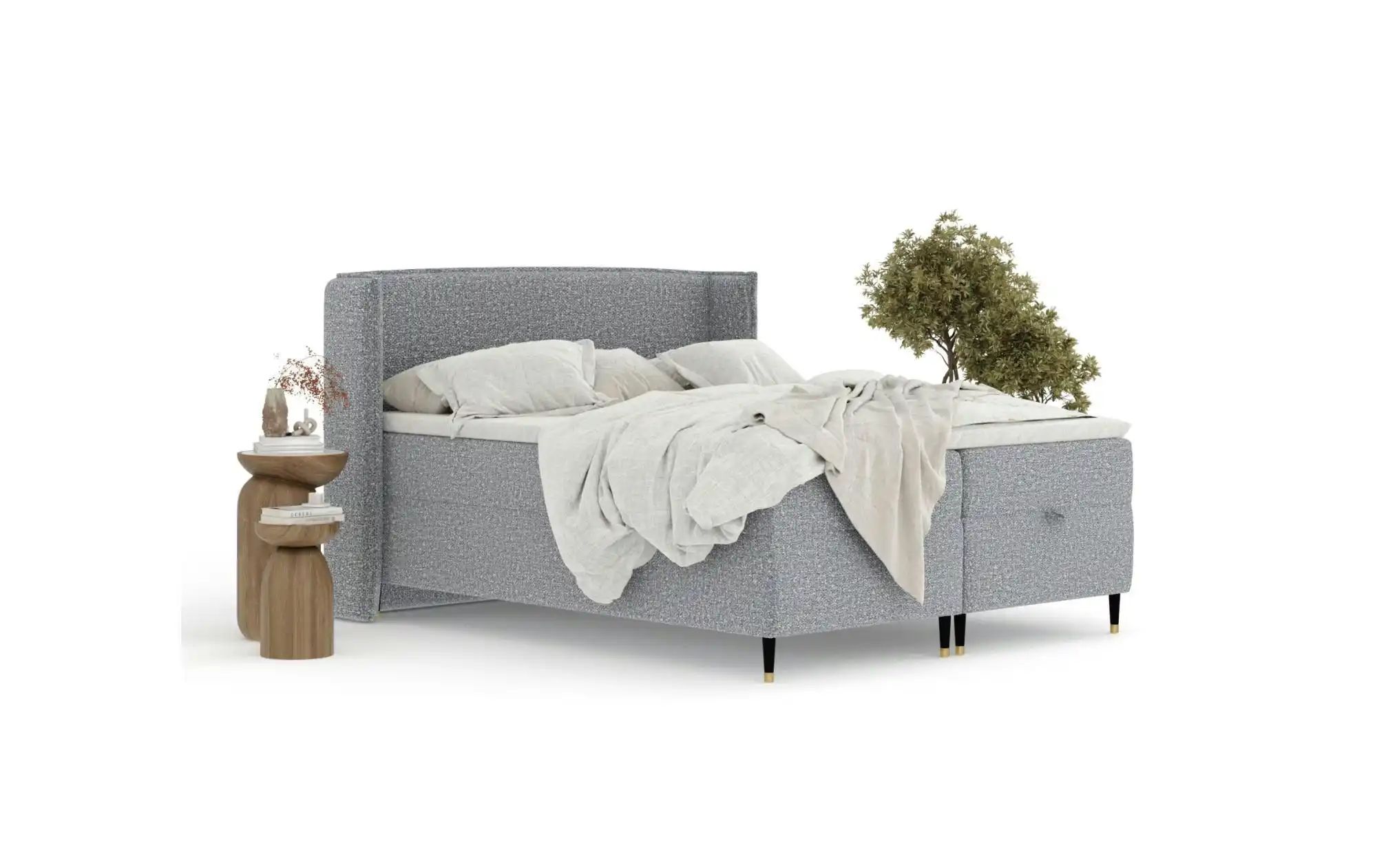 Boxspringbett mit Stauraum   ¦ grau ¦ Maße (cm): B: 218 H: 117 Betten > Kom günstig online kaufen