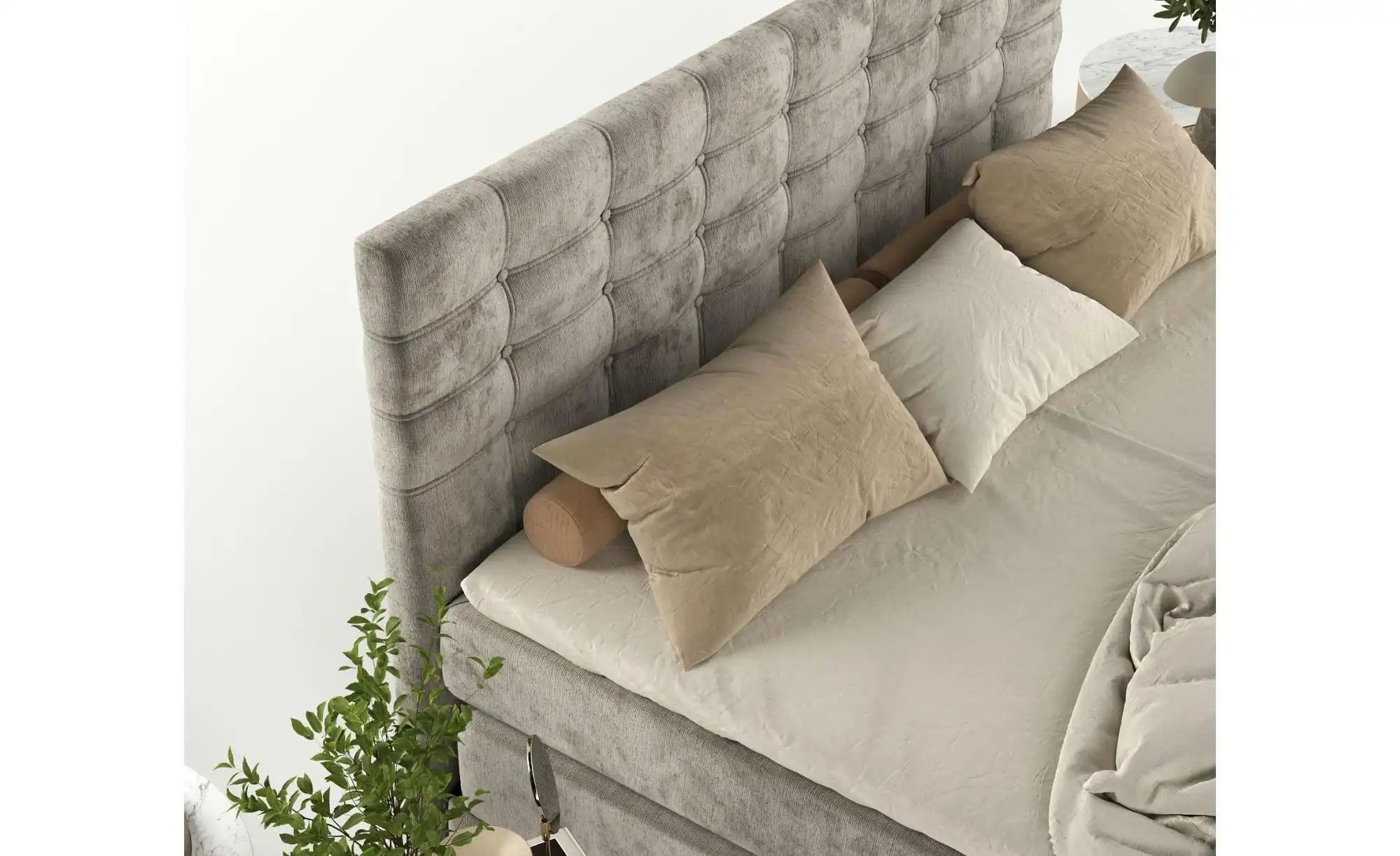 Boxspringbett mit Stauraum   ¦ beige ¦ Maße (cm): B: 142 H: 120 Betten > Ko günstig online kaufen