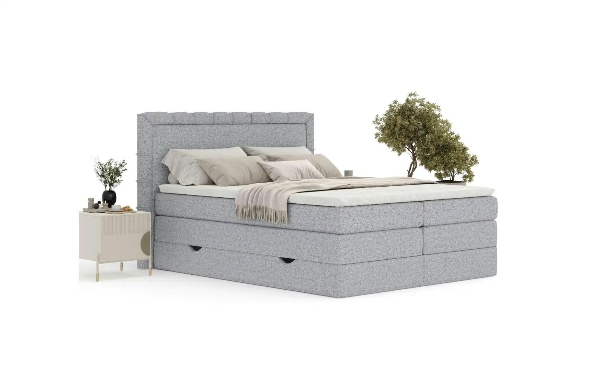 Boxspringbett mit Stauraum   ¦ grau ¦ Maße (cm): B: 167 H: 123 Betten > Kom günstig online kaufen