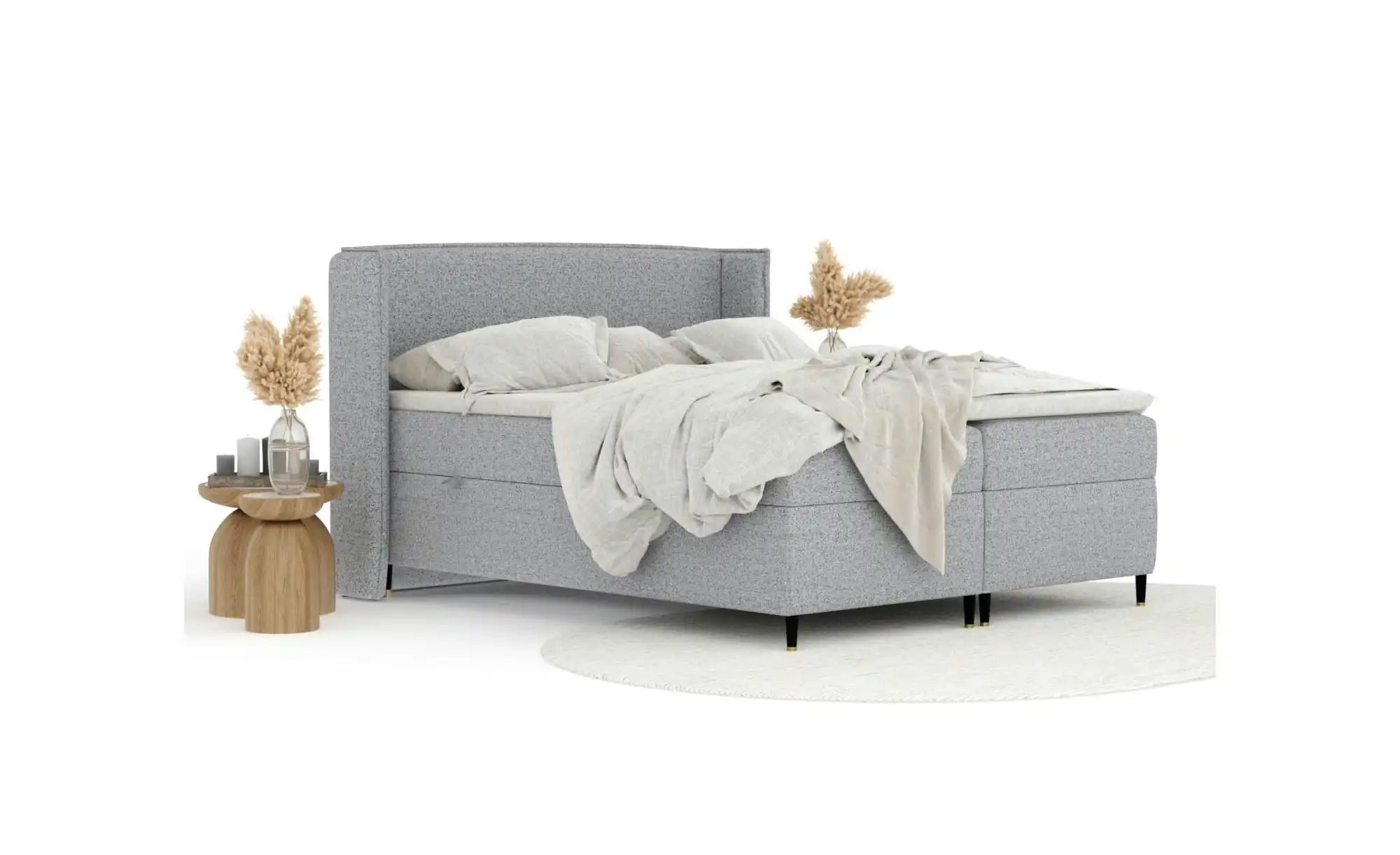 Boxspringbett mit Stauraum   ¦ grau ¦ Maße (cm): B: 198 H: 117 Betten > Kom günstig online kaufen