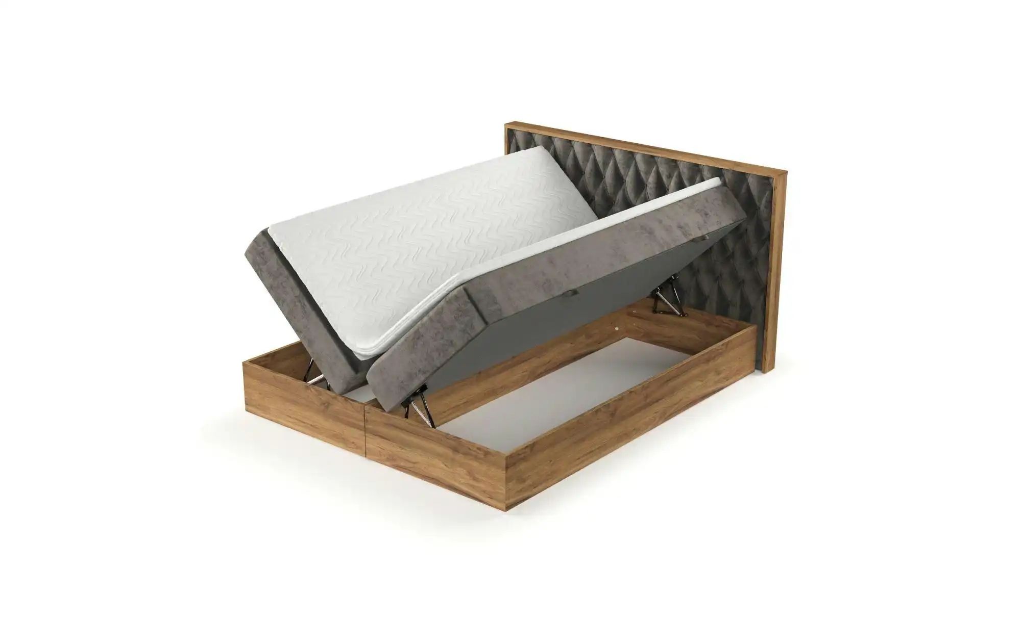 Boxspringbett mit Stauraum   ¦ braun ¦ Maße (cm): B: 209 H: 105 Betten > Bo günstig online kaufen