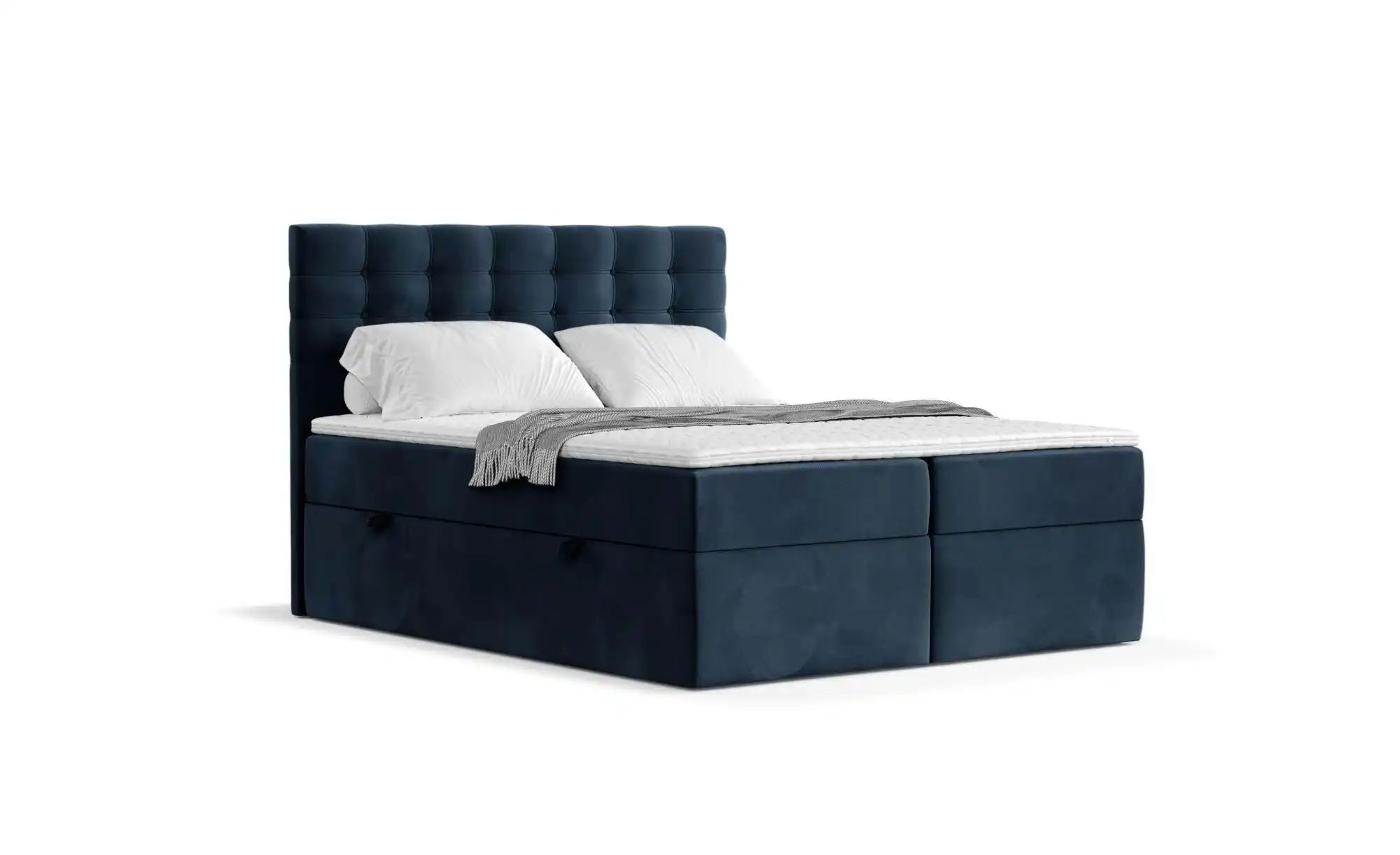 Boxspringbett mit Stauraum   ¦ blau ¦ Maße (cm): B: 162 H: 120 Betten > Kom günstig online kaufen