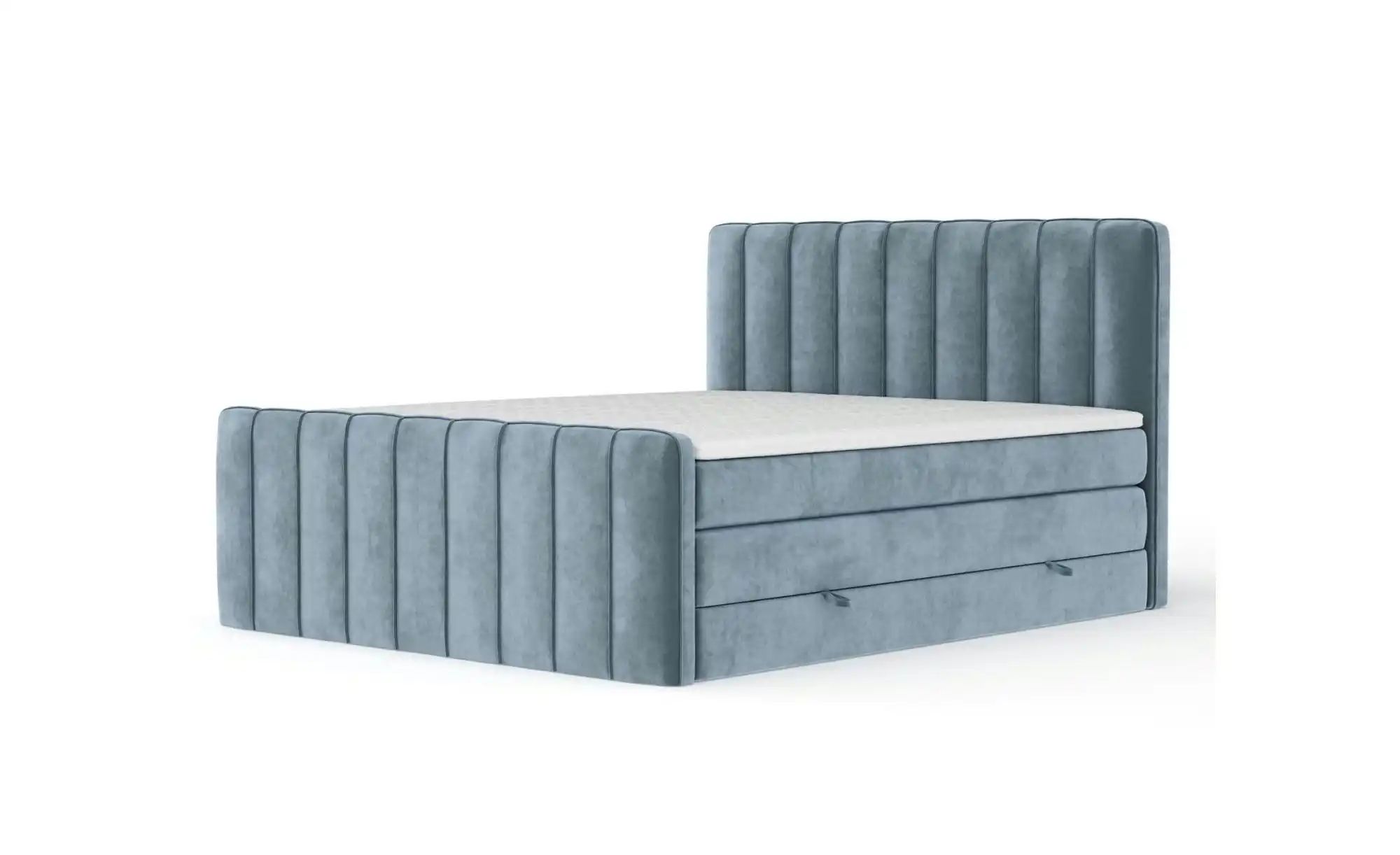 Boxspringbett mit Stauraum   ¦ blau ¦ Maße (cm): B: 164 H: 118 Betten > Kom günstig online kaufen