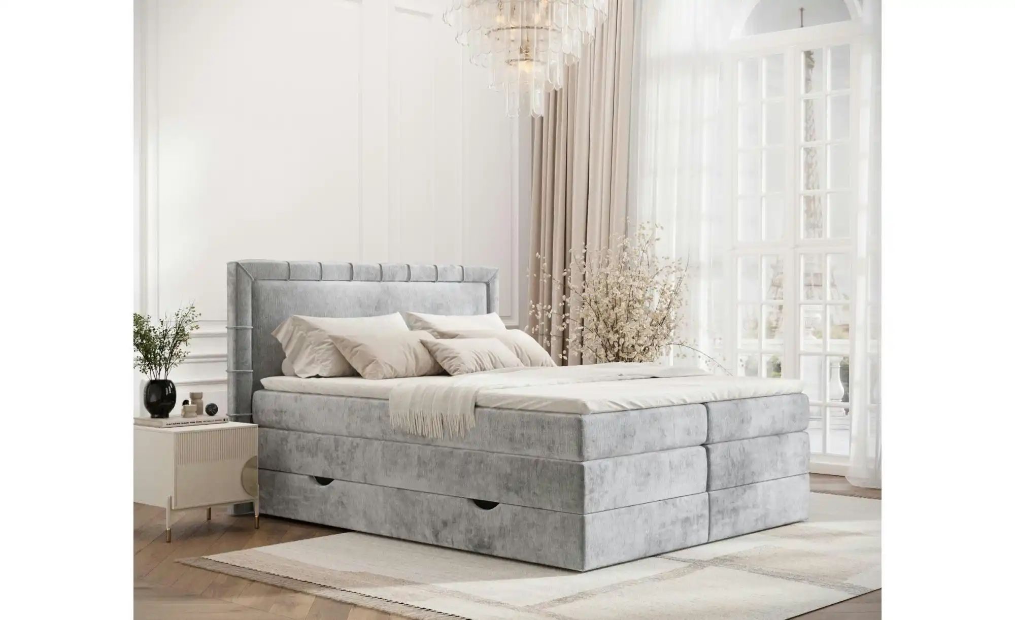 Thumbnail - Boxspringbett mit Stauraum   ¦ grau ¦ Maße (cm): B: 167 H: 123 Betten > Komfortbetten - Höffner