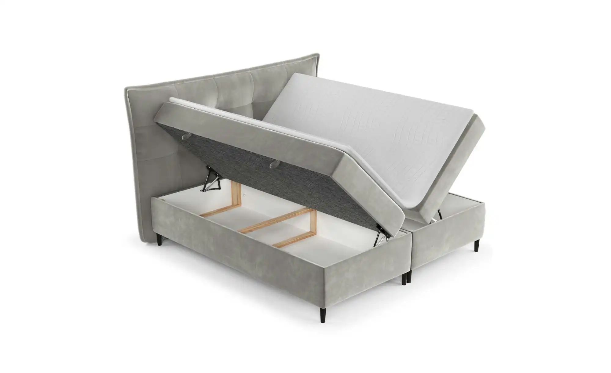 Boxspringbett mit Stauraum   ¦ grau ¦ Maße (cm): B: 233 H: 130 Betten > Kom günstig online kaufen