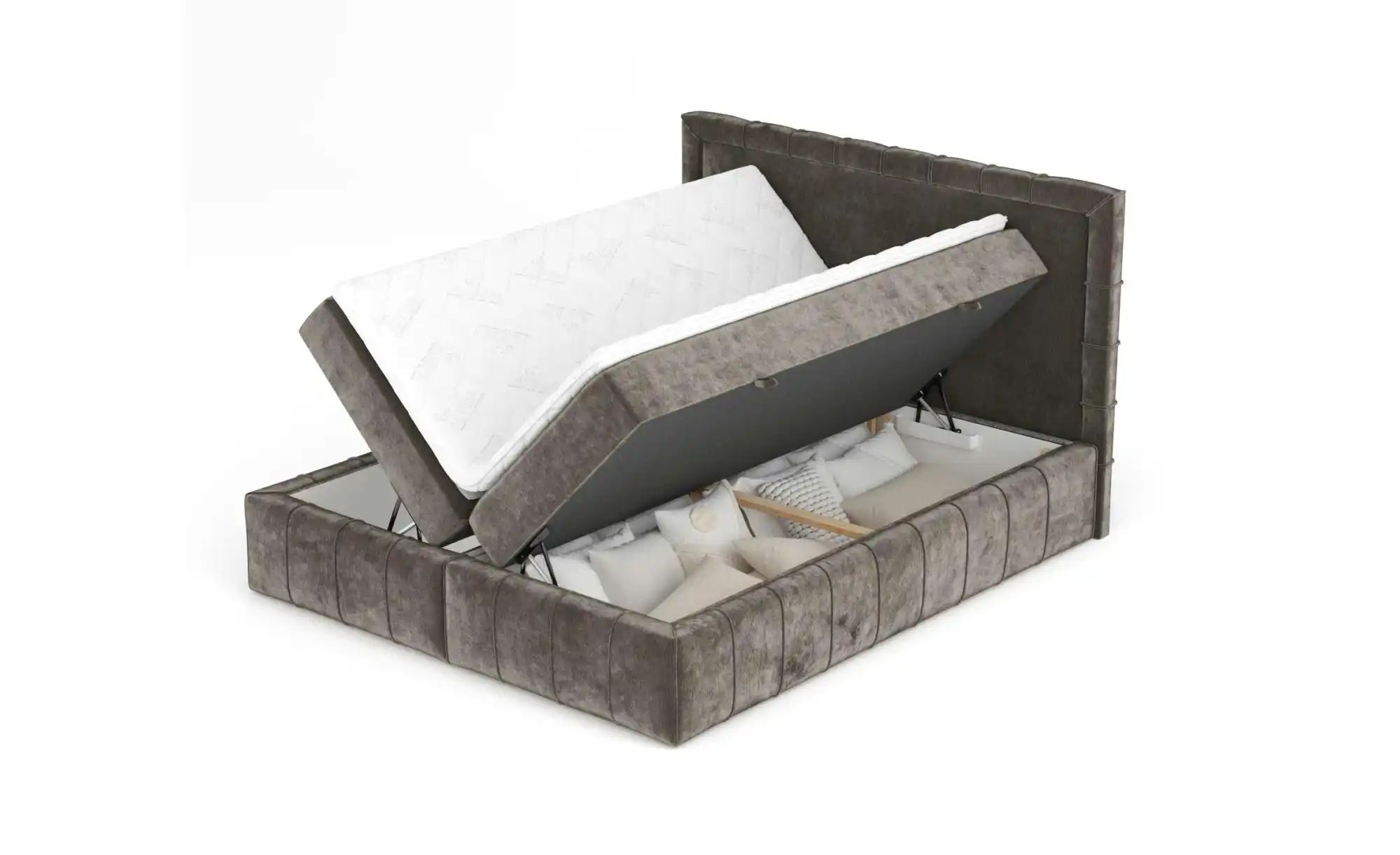 Boxspringbett mit Stauraum   ¦ braun ¦ Maße (cm): B: 207 H: 123 Betten > Ko günstig online kaufen