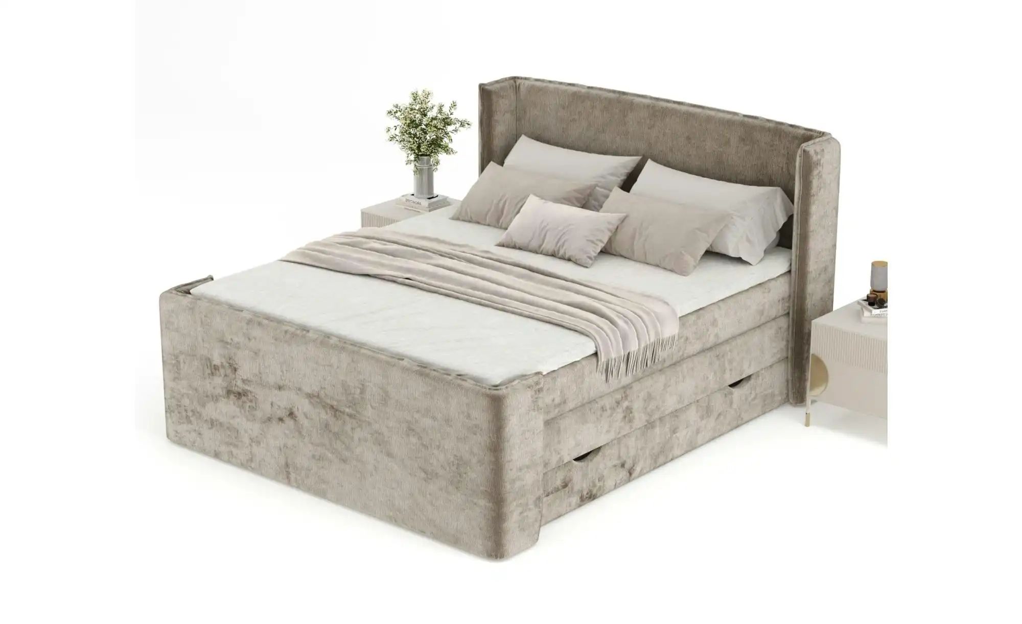 Thumbnail - Boxspringbett mit Stauraum   ¦ beige ¦ Maße (cm): B: 178 H: 117 Betten > Komfortbetten - Höffner