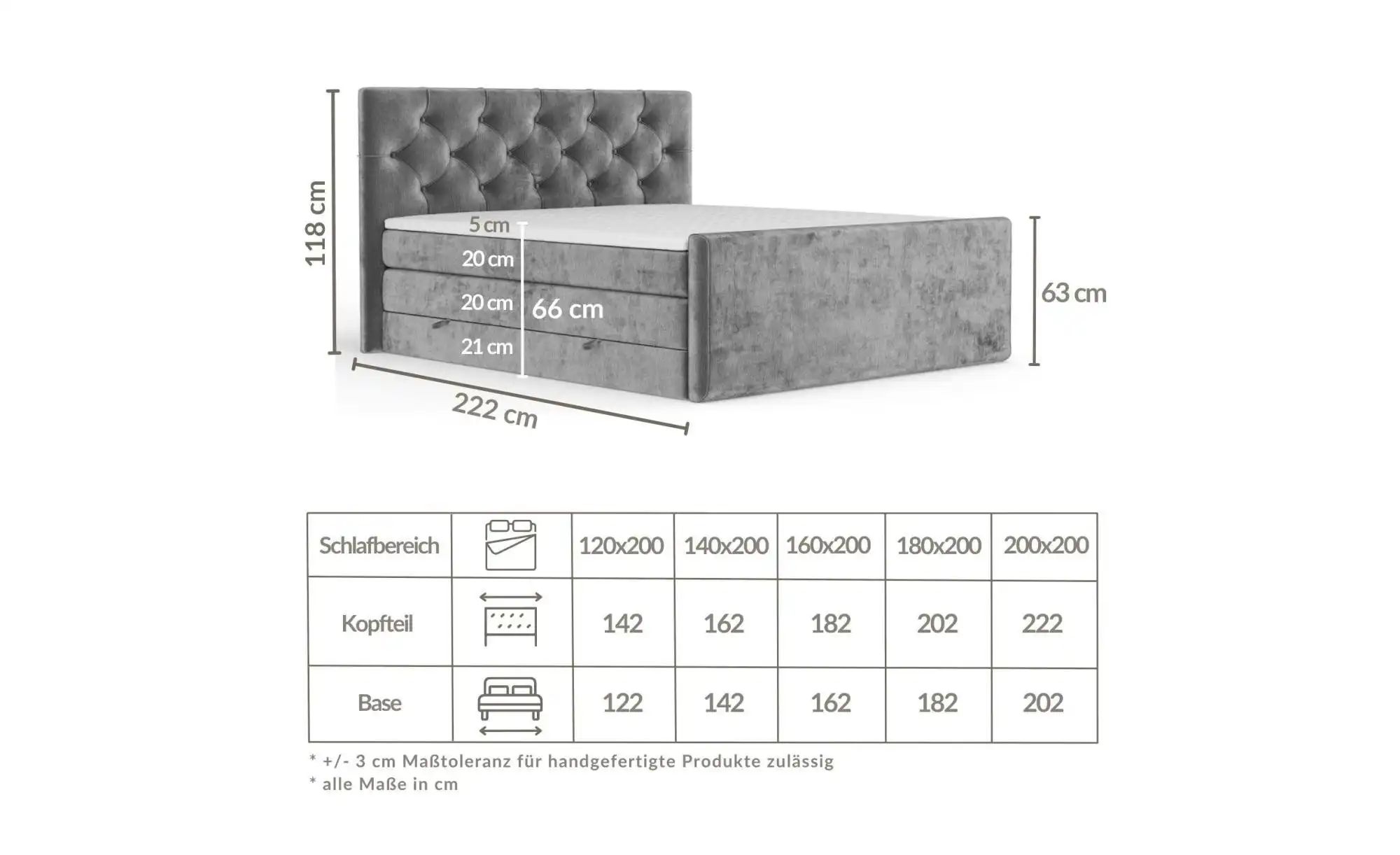 Boxspringbett mit Stauraum   ¦ rosa/pink ¦ Maße (cm): B: 162 H: 118 Betten günstig online kaufen