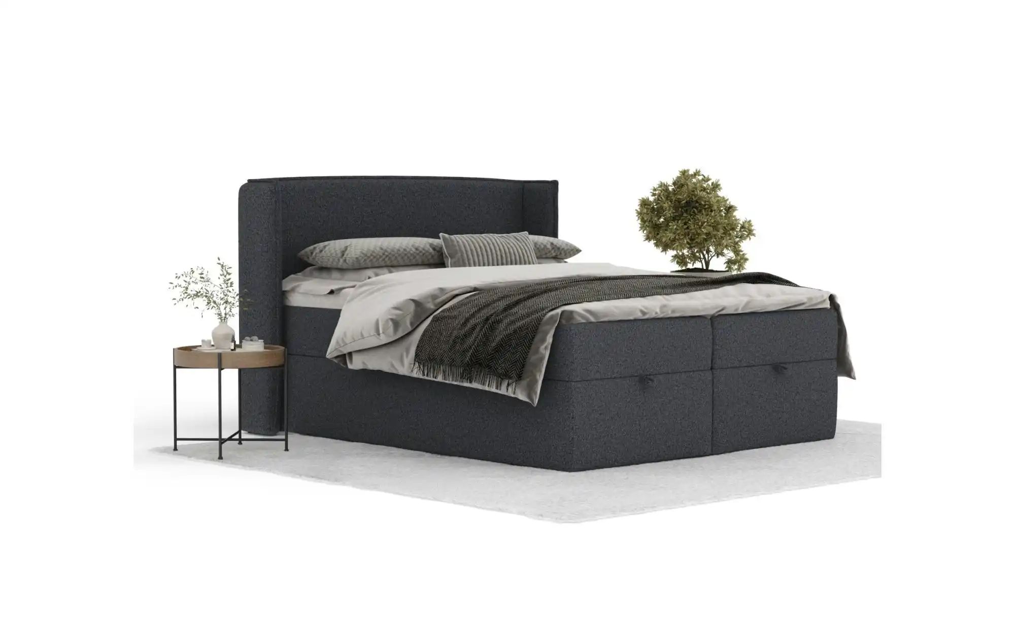 Boxspringbett mit Stauraum   ¦ schwarz ¦ Maße (cm): B: 218 H: 117 Betten > günstig online kaufen