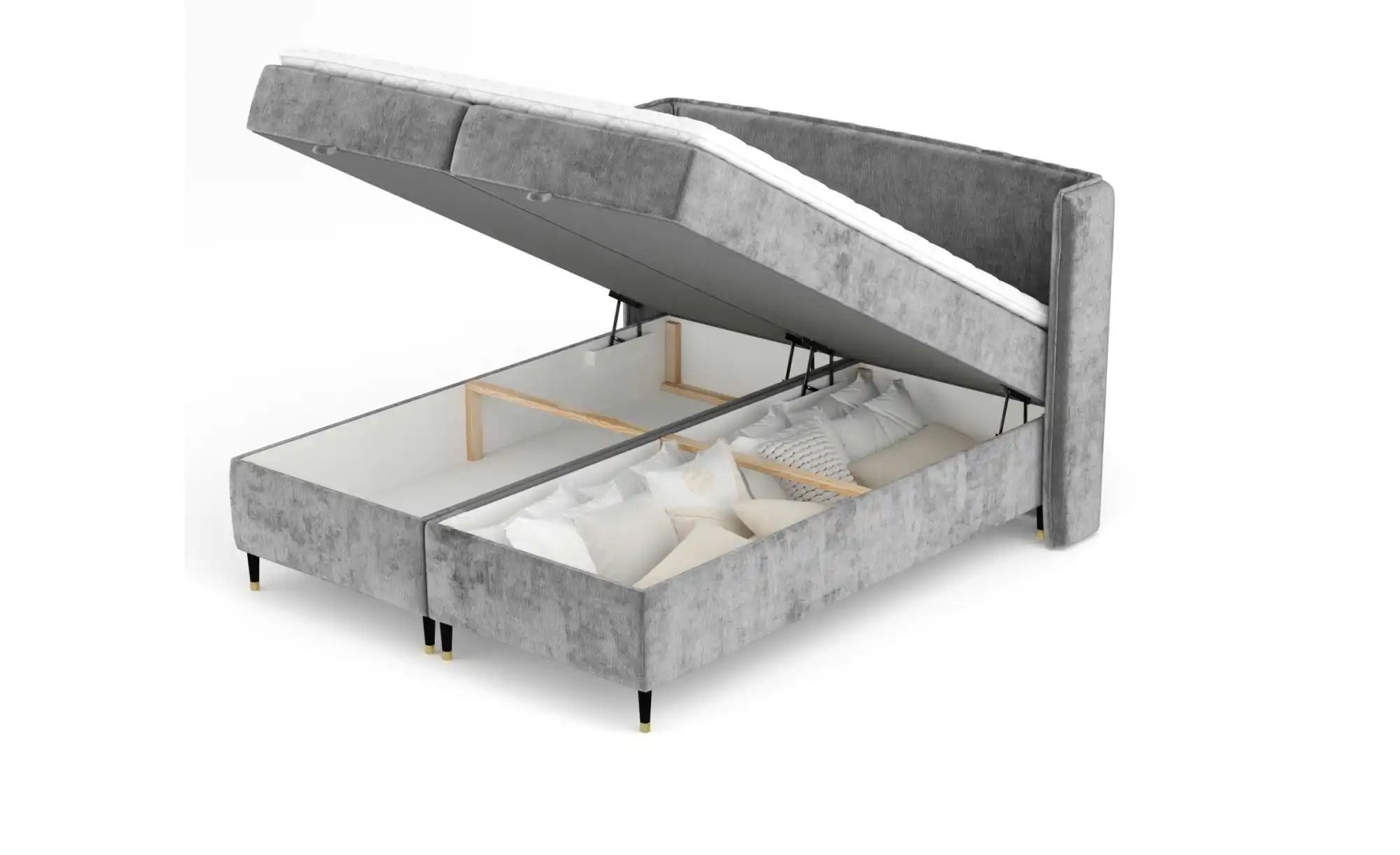 Boxspringbett mit Stauraum   ¦ grau ¦ Maße (cm): B: 178 H: 117 Betten > Kom günstig online kaufen