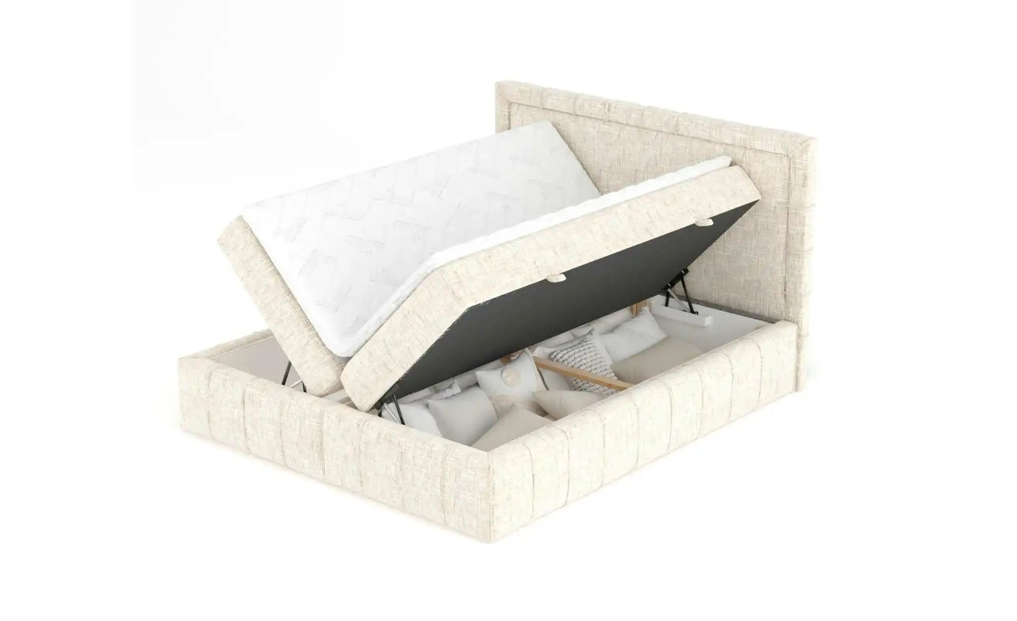 Boxspringbett mit Stauraum   ¦ creme ¦ Maße (cm): B: 227 H: 123 Betten > Ko günstig online kaufen