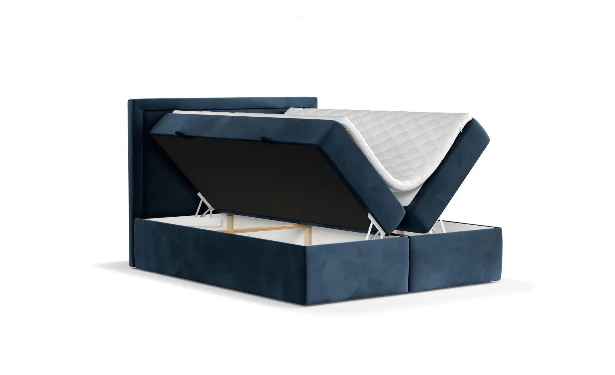 Boxspringbett mit Stauraum   ¦ blau ¦ Maße (cm): B: 162 H: 120 Betten > Kom günstig online kaufen