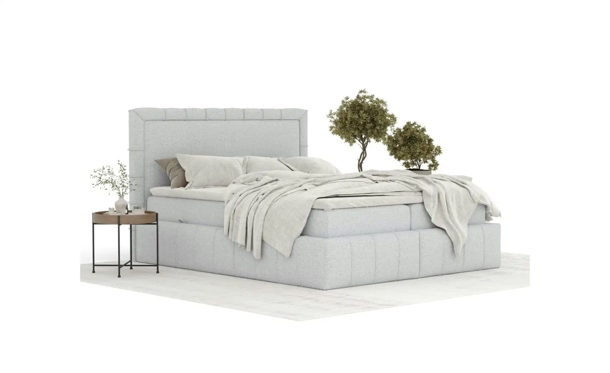 Boxspringbett mit Stauraum   ¦ grau ¦ Maße (cm): B: 167 H: 123 Betten > Kom günstig online kaufen