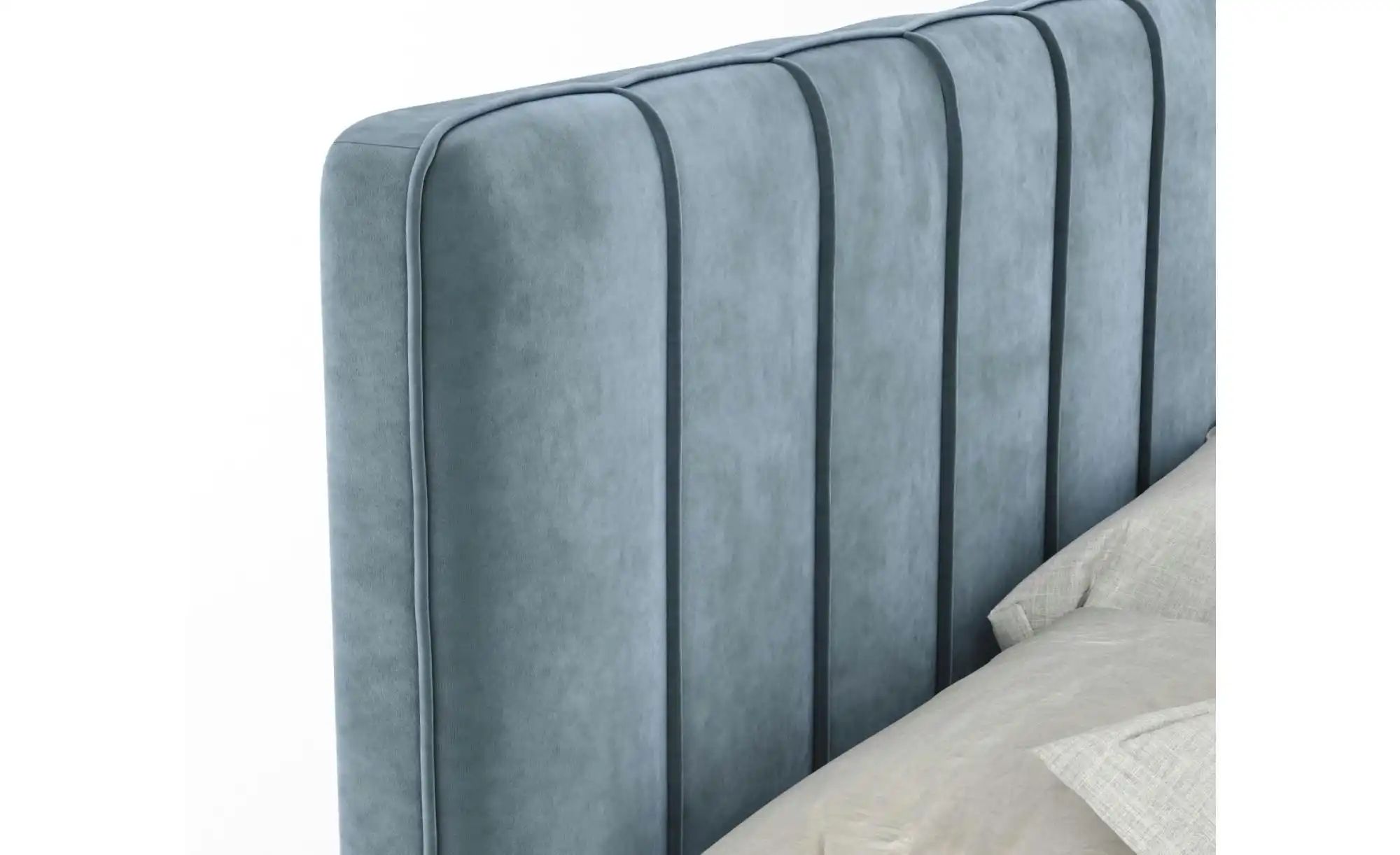 Boxspringbett mit Stauraum   ¦ blau ¦ Maße (cm): B: 124 H: 118 Betten > Kom günstig online kaufen