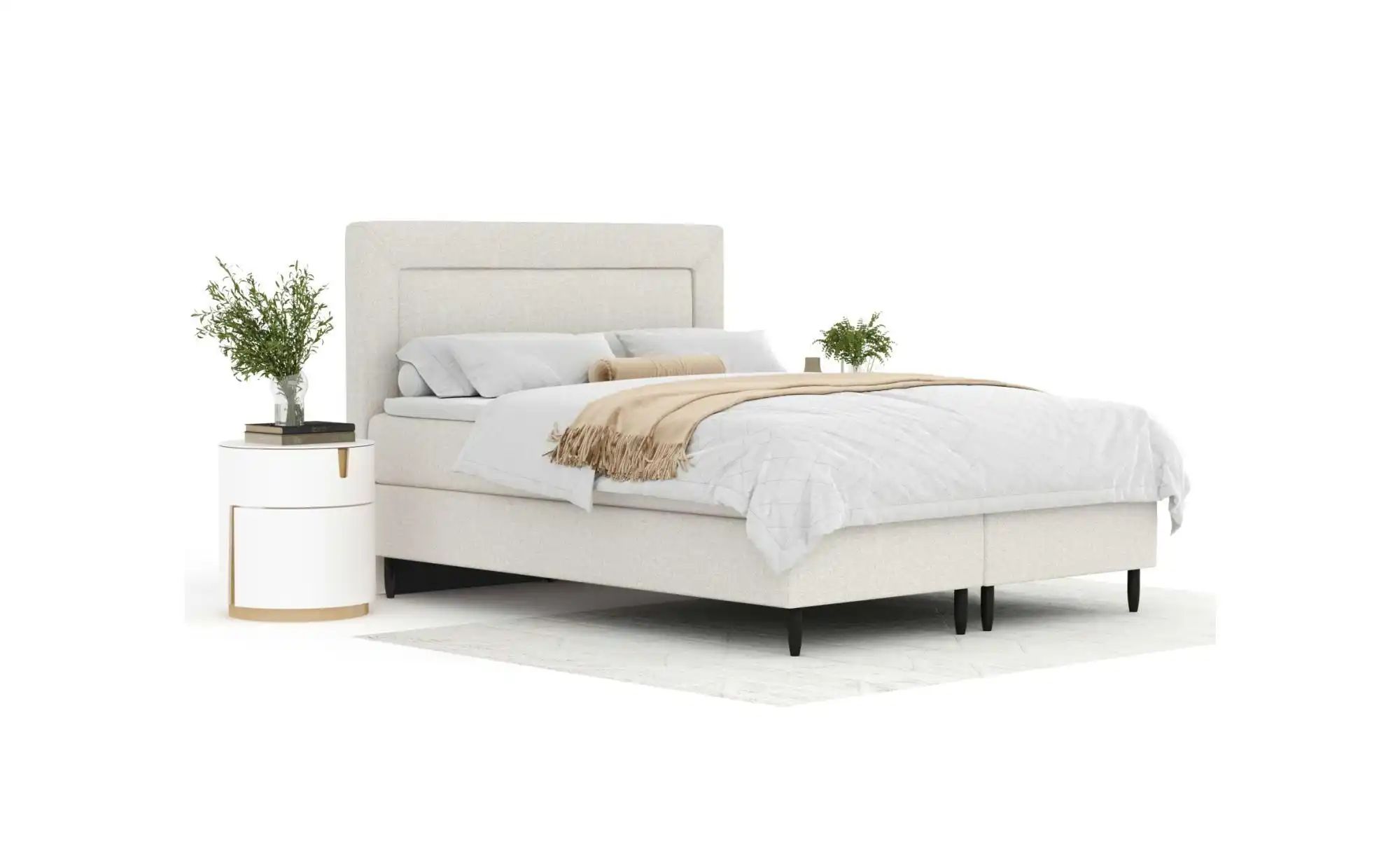 Boxspringbett   ¦ beige ¦ Maße (cm): B: 165 H: 123 Betten > Komfortbetten - günstig online kaufen