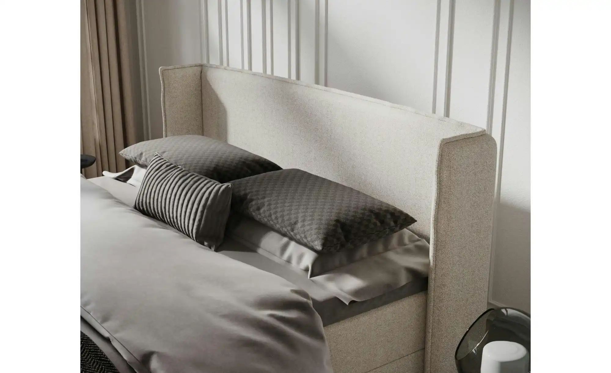 Boxspringbett mit Stauraum   ¦ beige ¦ Maße (cm): B: 218 H: 117 Betten > Ko günstig online kaufen