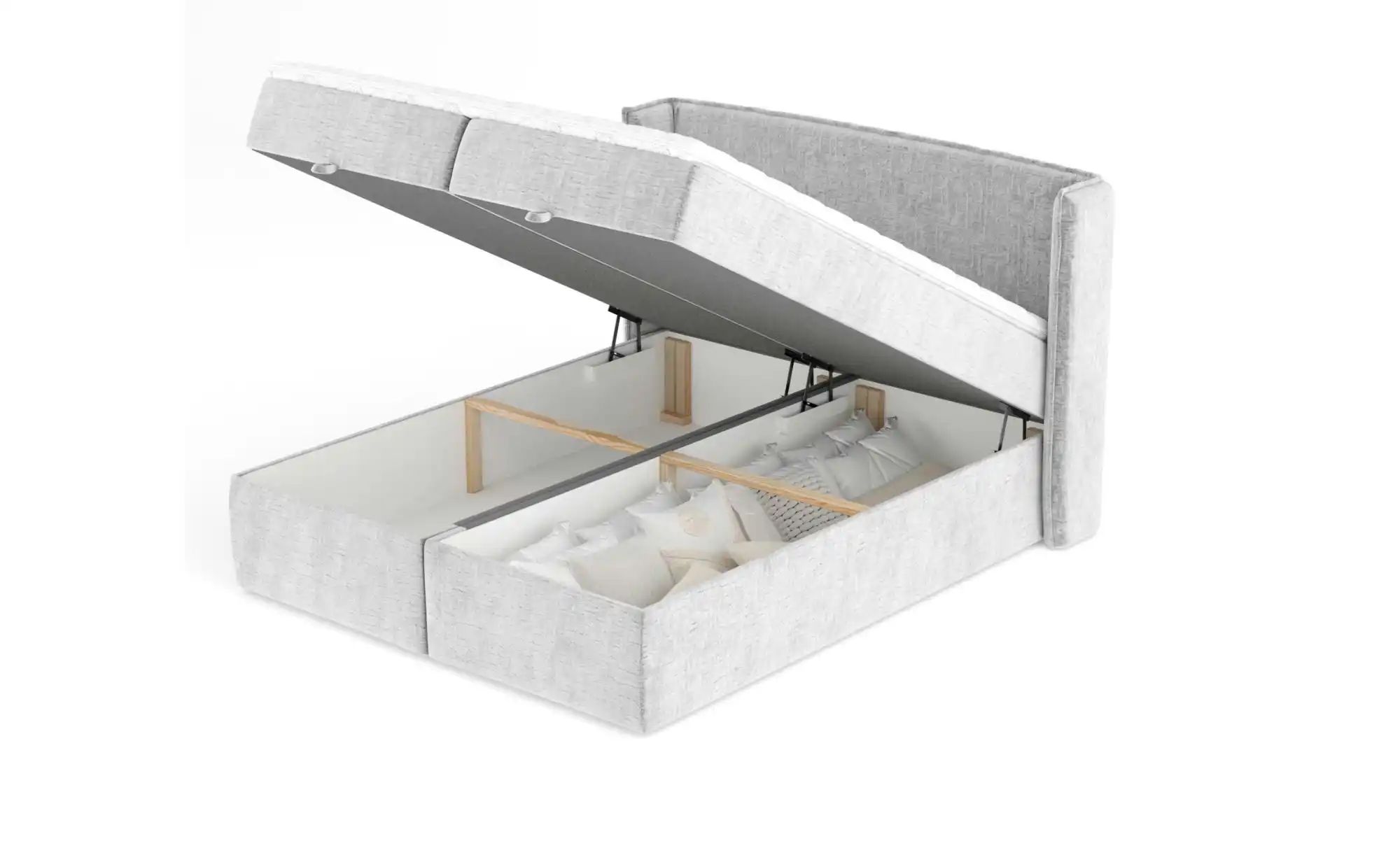 Boxspringbett mit Stauraum   ¦ grau ¦ Maße (cm): B: 198 H: 117 Betten > Kom günstig online kaufen