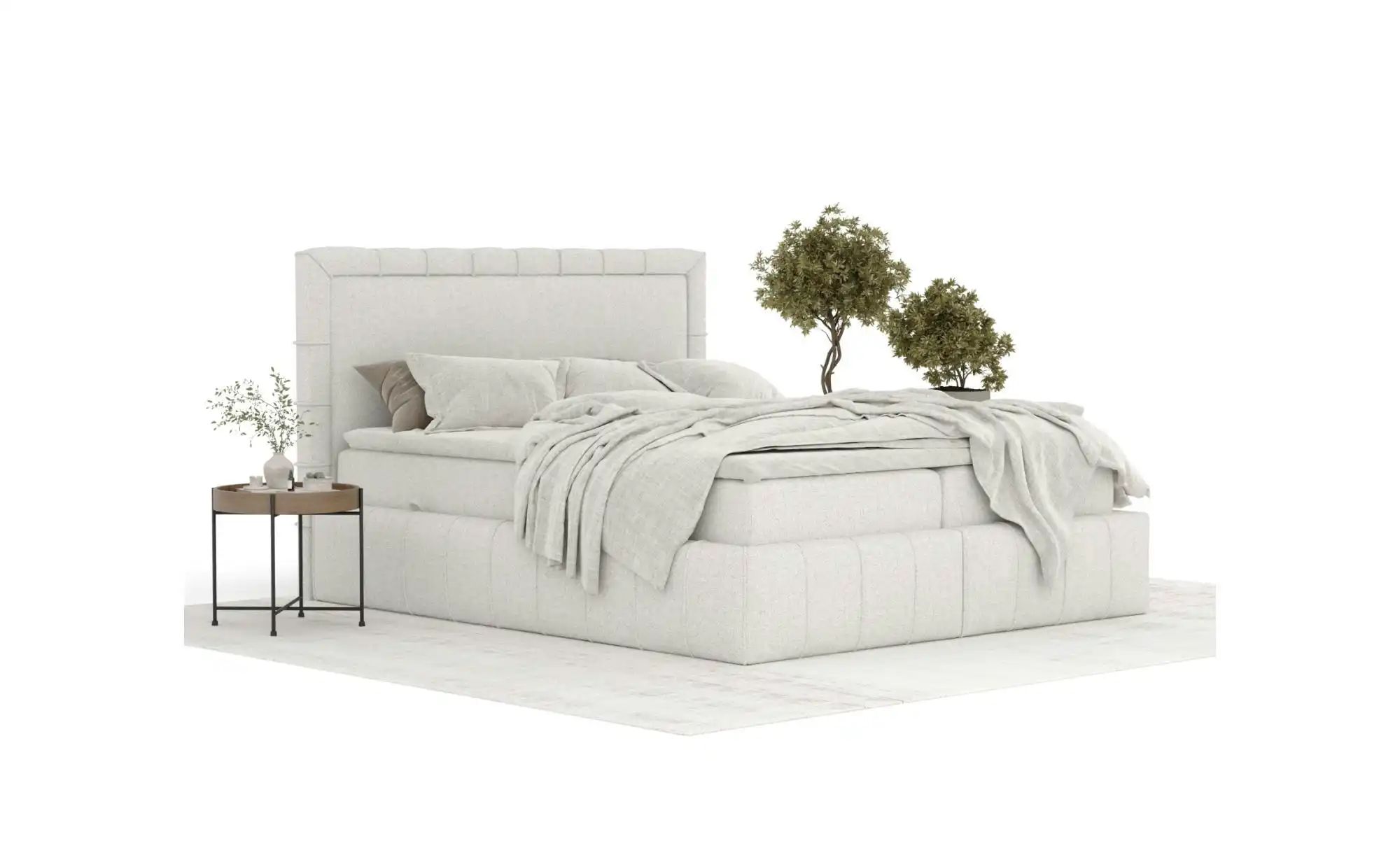 Boxspringbett mit Stauraum   ¦ beige ¦ Maße (cm): B: 187 H: 123 Betten > Ko günstig online kaufen