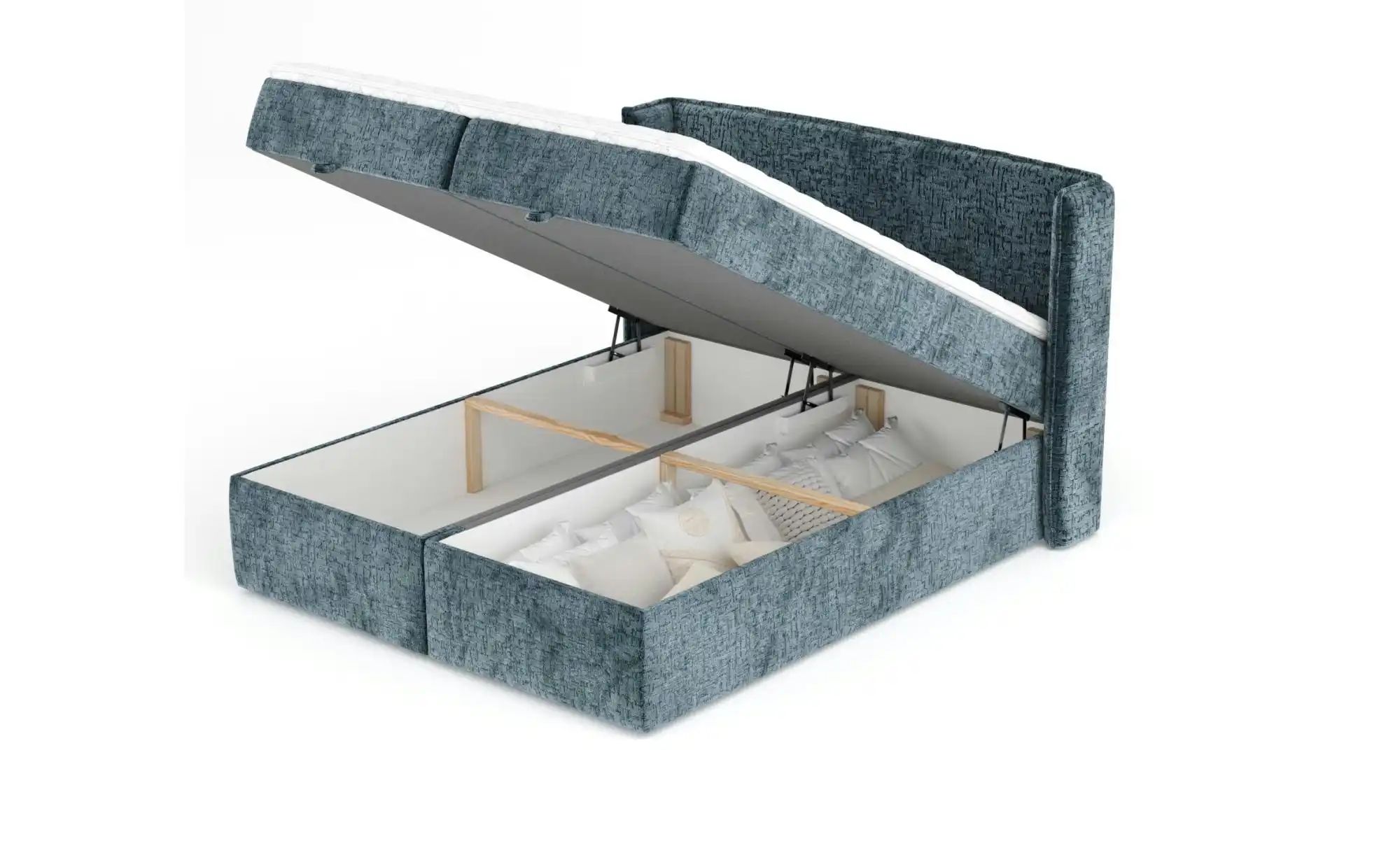 Boxspringbett mit Stauraum   ¦ blau ¦ Maße (cm): B: 178 H: 117 Betten > Kom günstig online kaufen