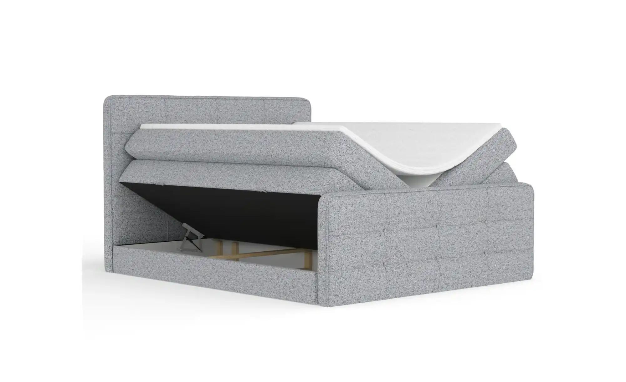 Boxspringbett mit Stauraum   ¦ grau ¦ Maße (cm): B: 144 H: 118 Betten > Kom günstig online kaufen