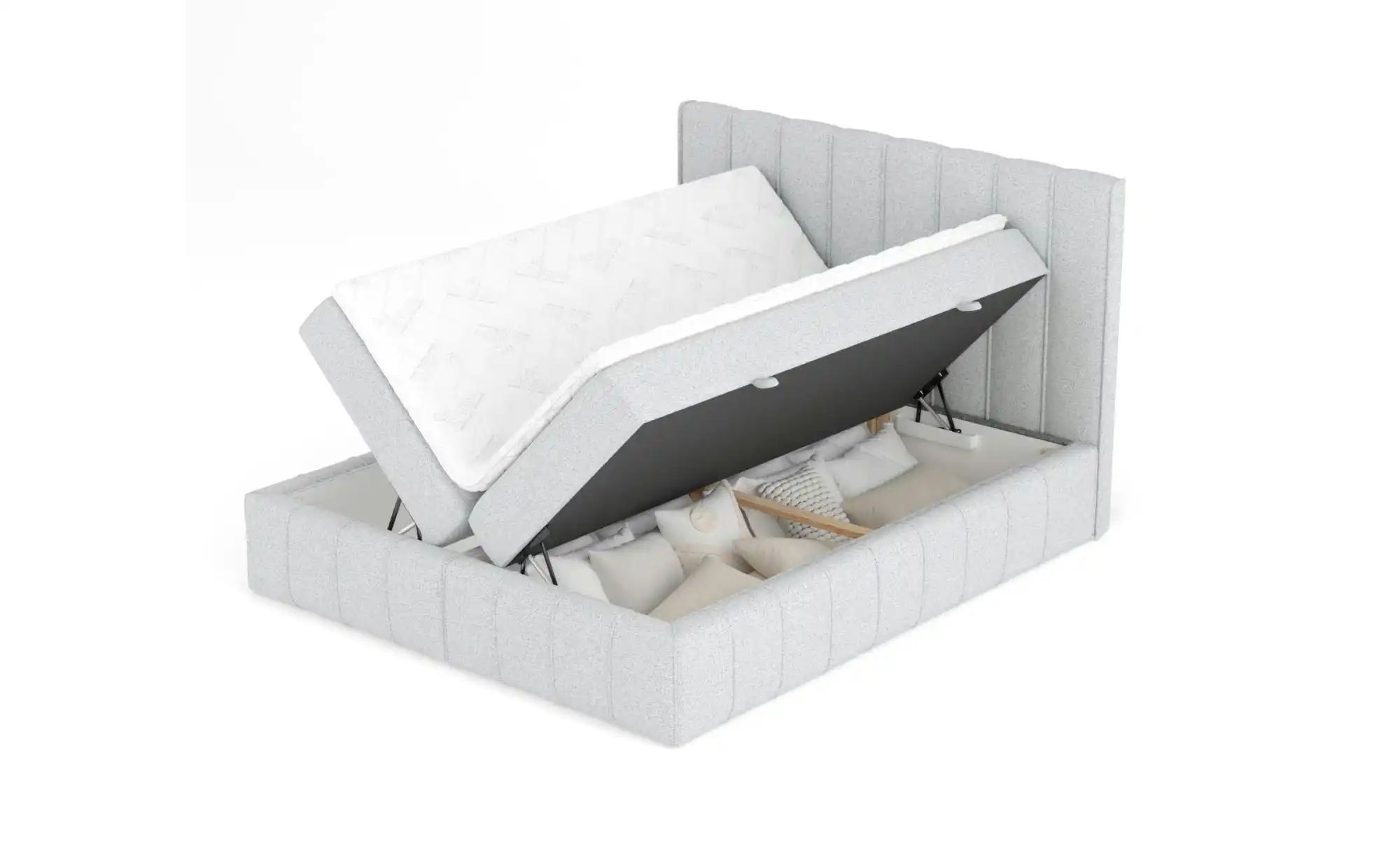 Boxspringbett mit Stauraum   ¦ grau ¦ Maße (cm): B: 205 H: 124 Betten > Kom günstig online kaufen