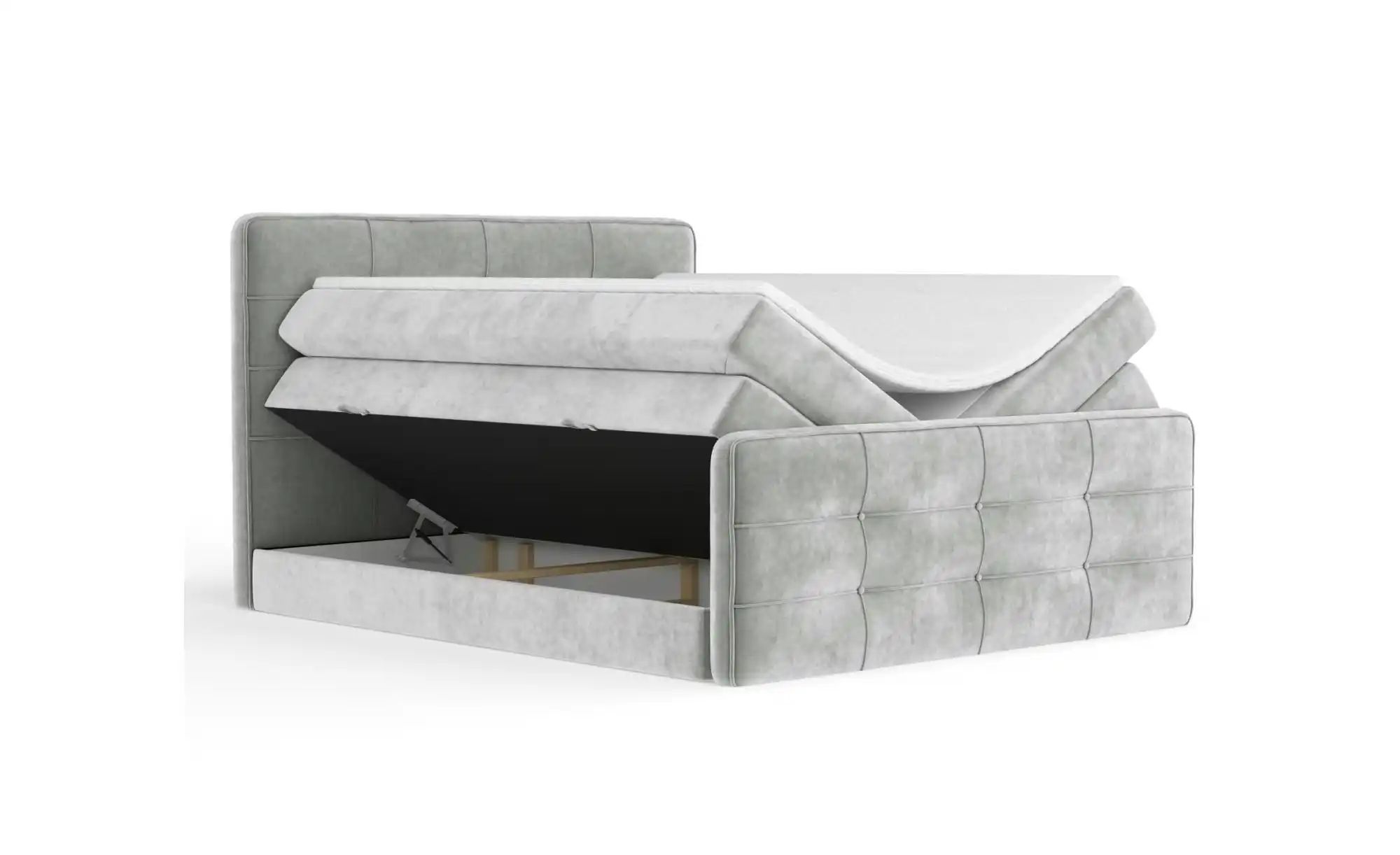 Boxspringbett mit Stauraum   ¦ grau ¦ Maße (cm): B: 204 H: 118 Betten > Kom günstig online kaufen