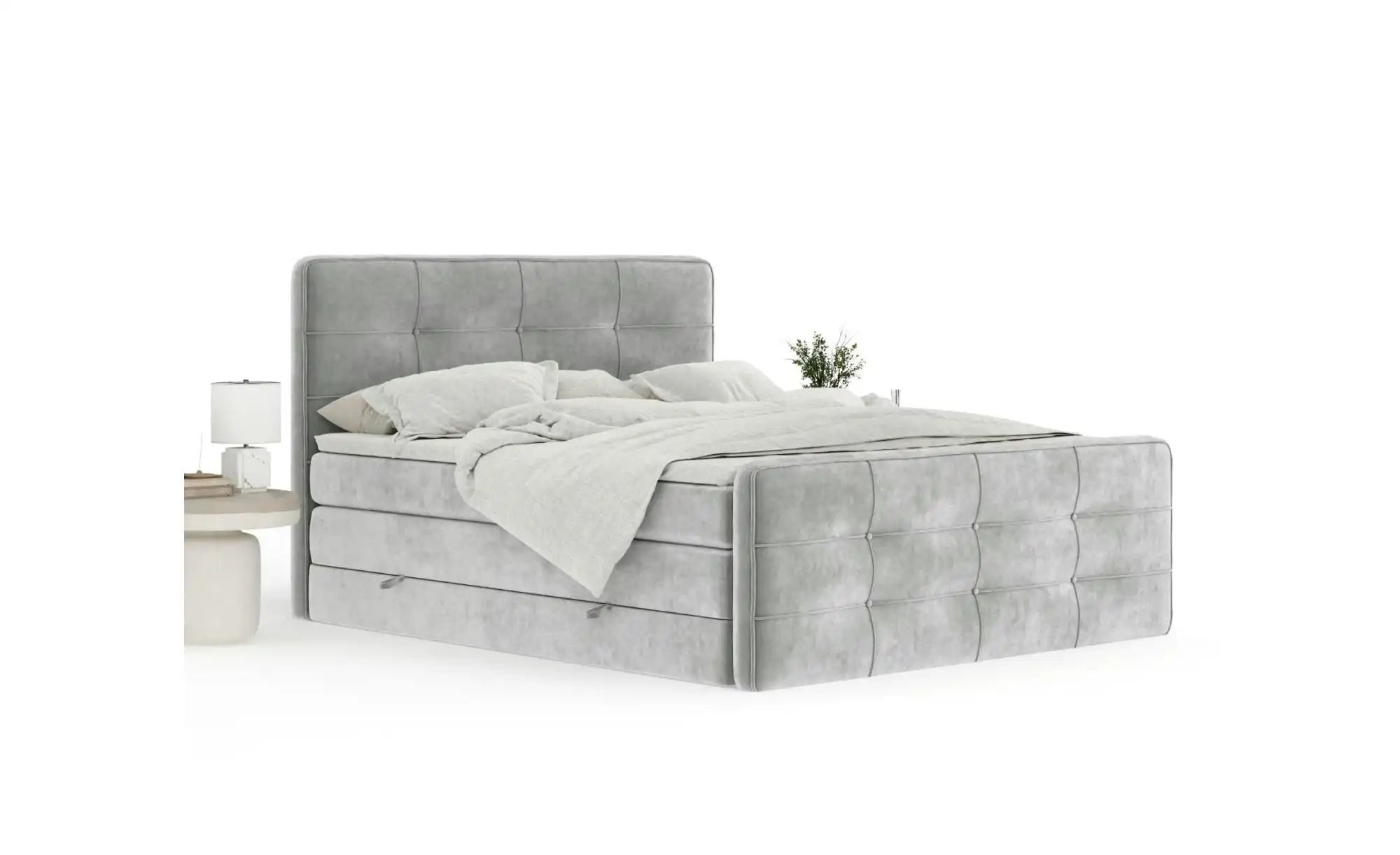Boxspringbett mit Stauraum   ¦ grau ¦ Maße (cm): B: 164 H: 118 Betten > Kom günstig online kaufen