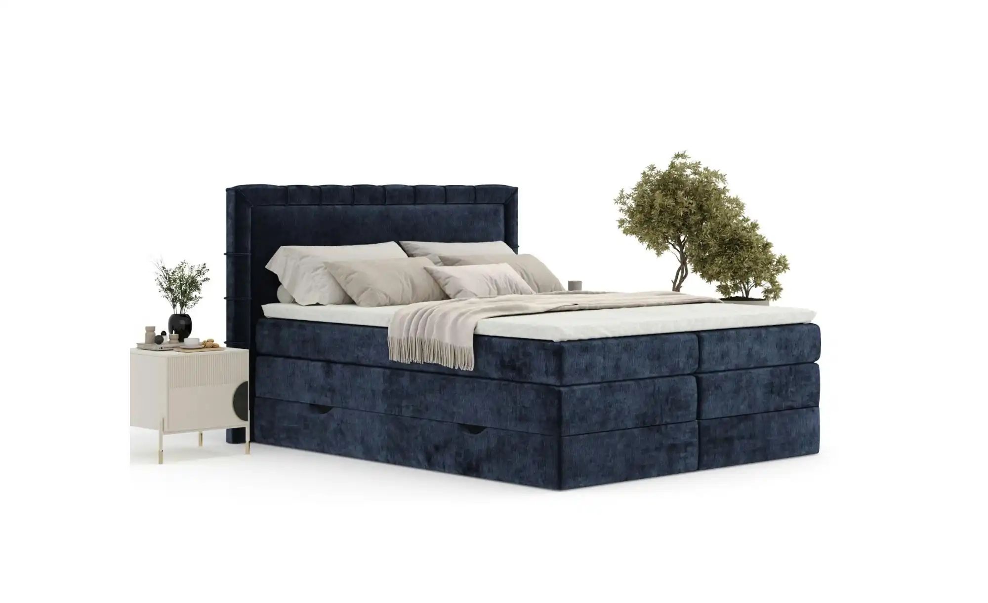 Boxspringbett mit Stauraum   ¦ grün ¦ Maße (cm): B: 227 H: 123 Betten > Kom günstig online kaufen