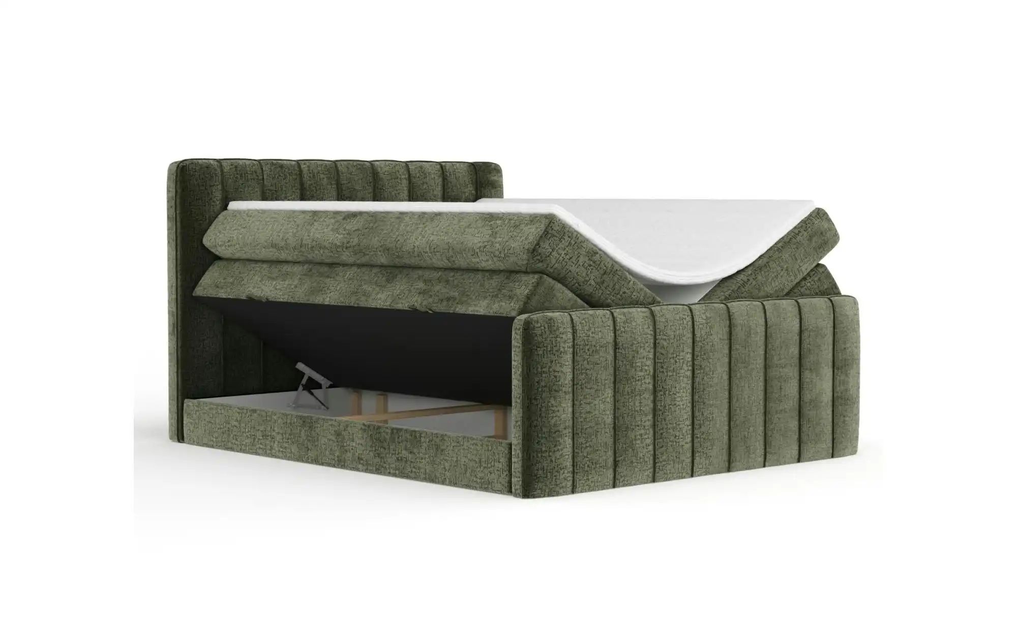 Boxspringbett mit Stauraum   ¦ grün ¦ Maße (cm): B: 204 H: 118 Betten > Kom günstig online kaufen