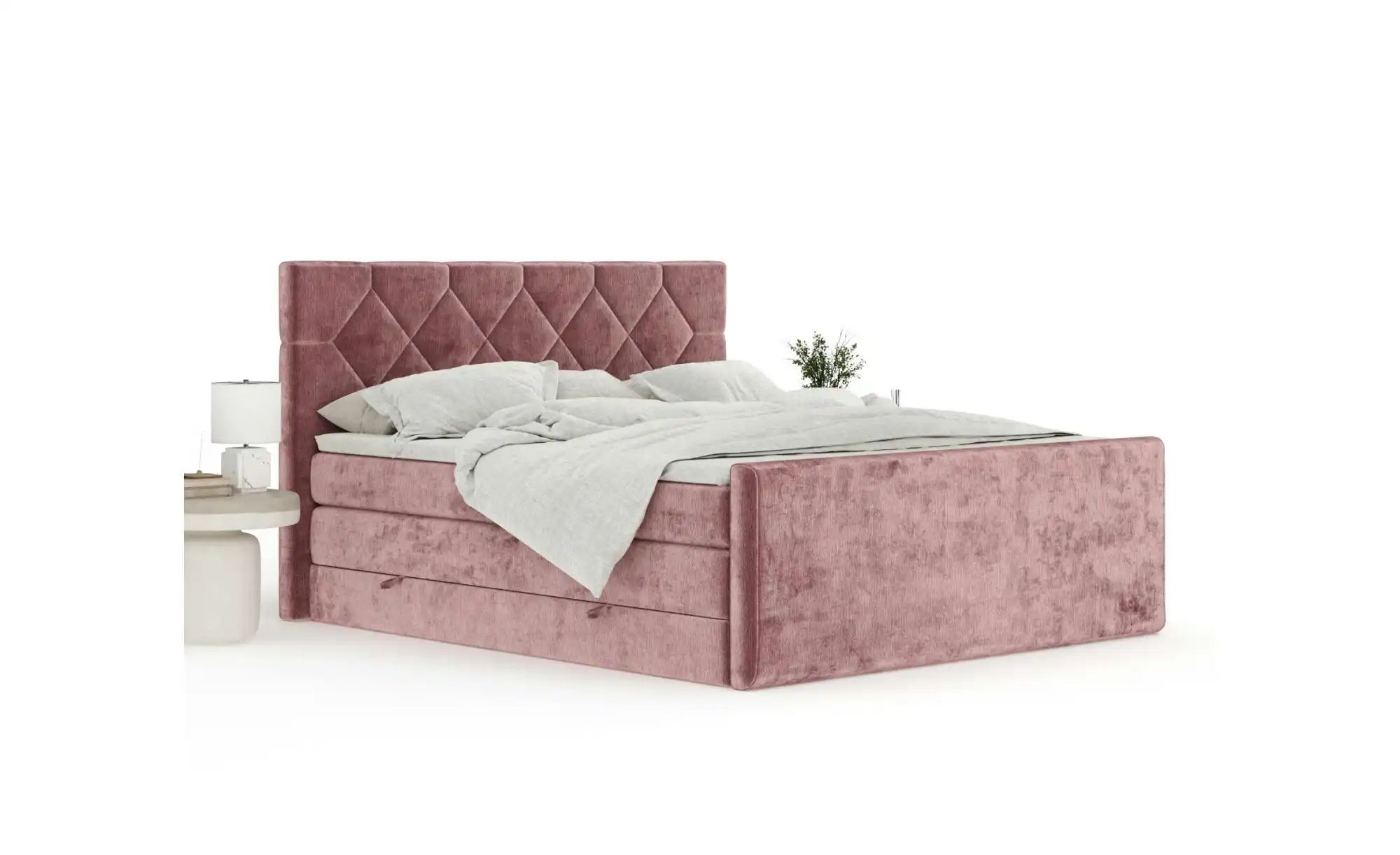 Boxspringbett mit Stauraum   ¦ rosa/pink ¦ Maße (cm): B: 202 H: 118 Betten günstig online kaufen
