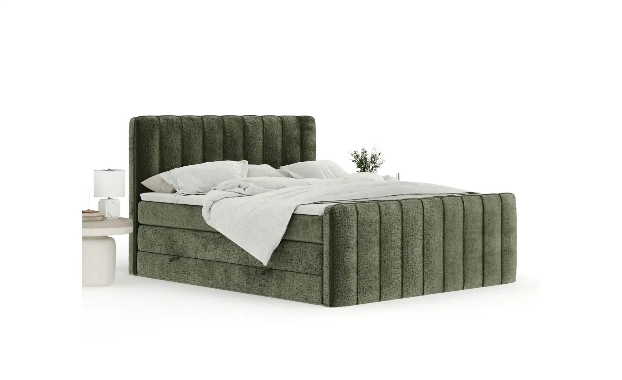 Boxspringbett mit Stauraum   ¦ grün ¦ Maße (cm): B: 184 H: 118 Betten > Kom günstig online kaufen