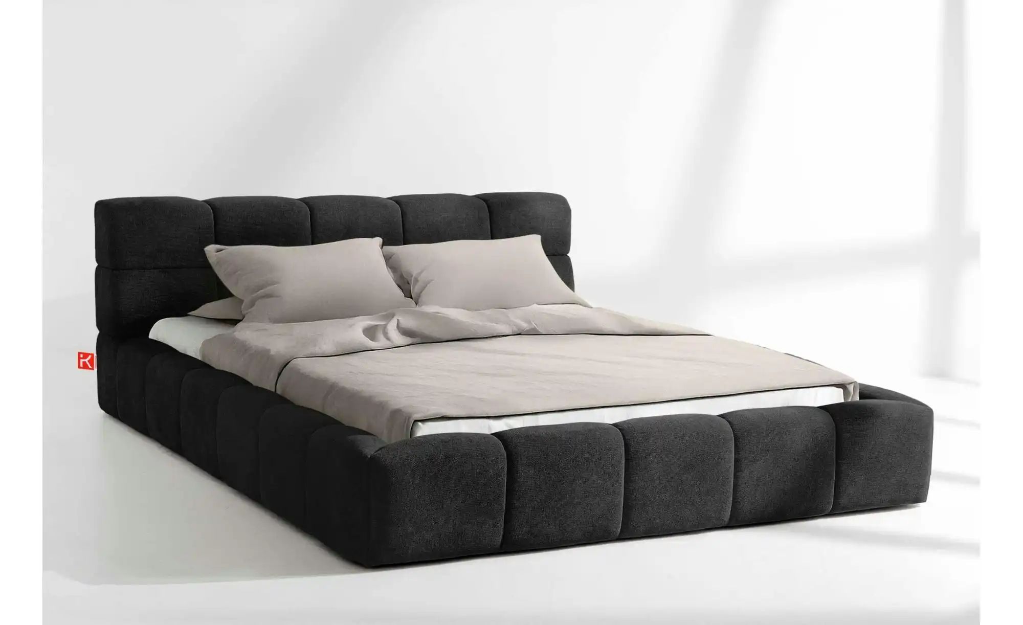 KONSIMO Polsterbett  Aeri ¦ schwarz ¦ Maße (cm): B: 210 H: 88 Betten > Pols günstig online kaufen