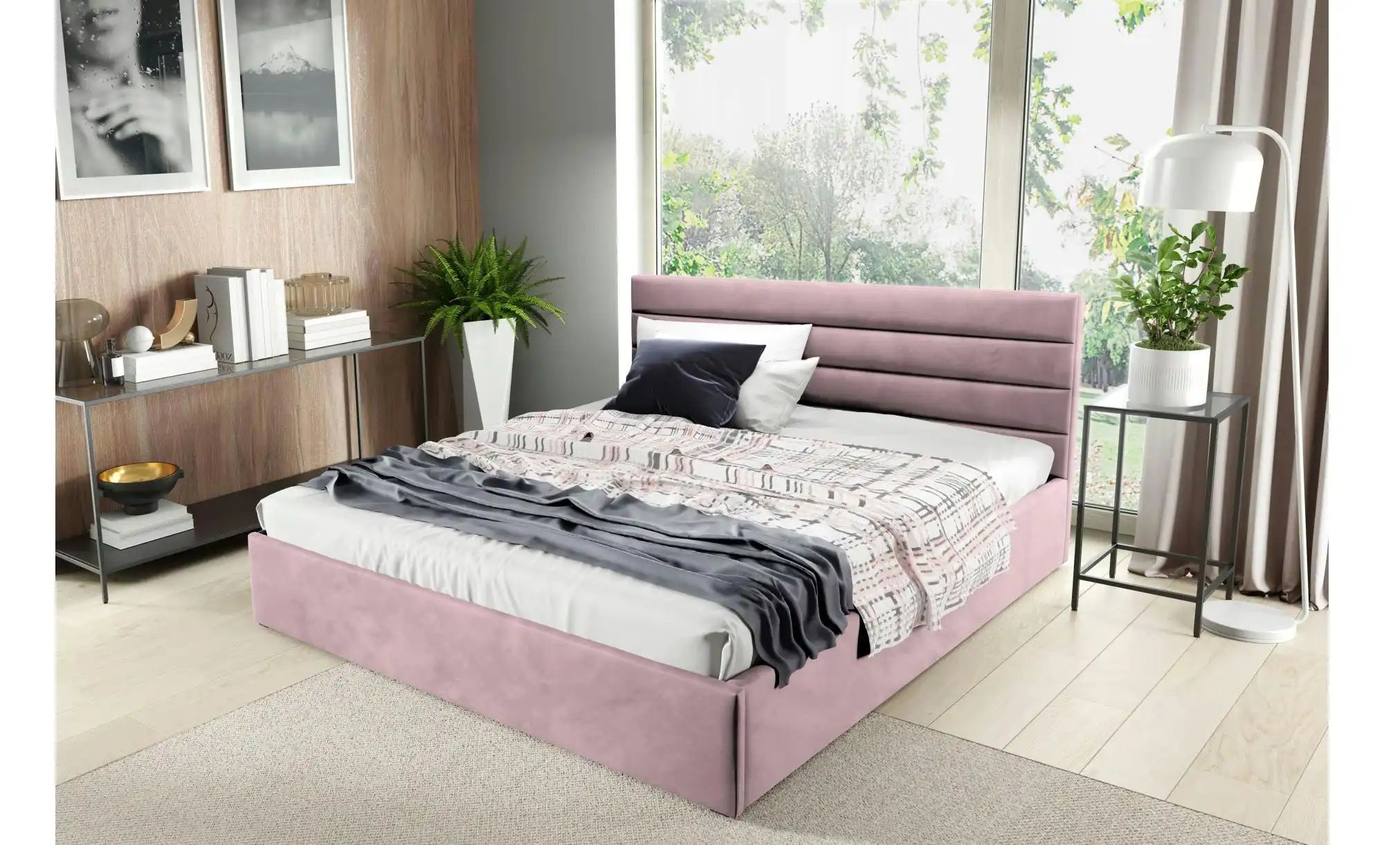 Polsterbett 200x200 Grün   ¦ rosa/pink ¦ Maße (cm): B: 189 H: 85 Betten > P günstig online kaufen