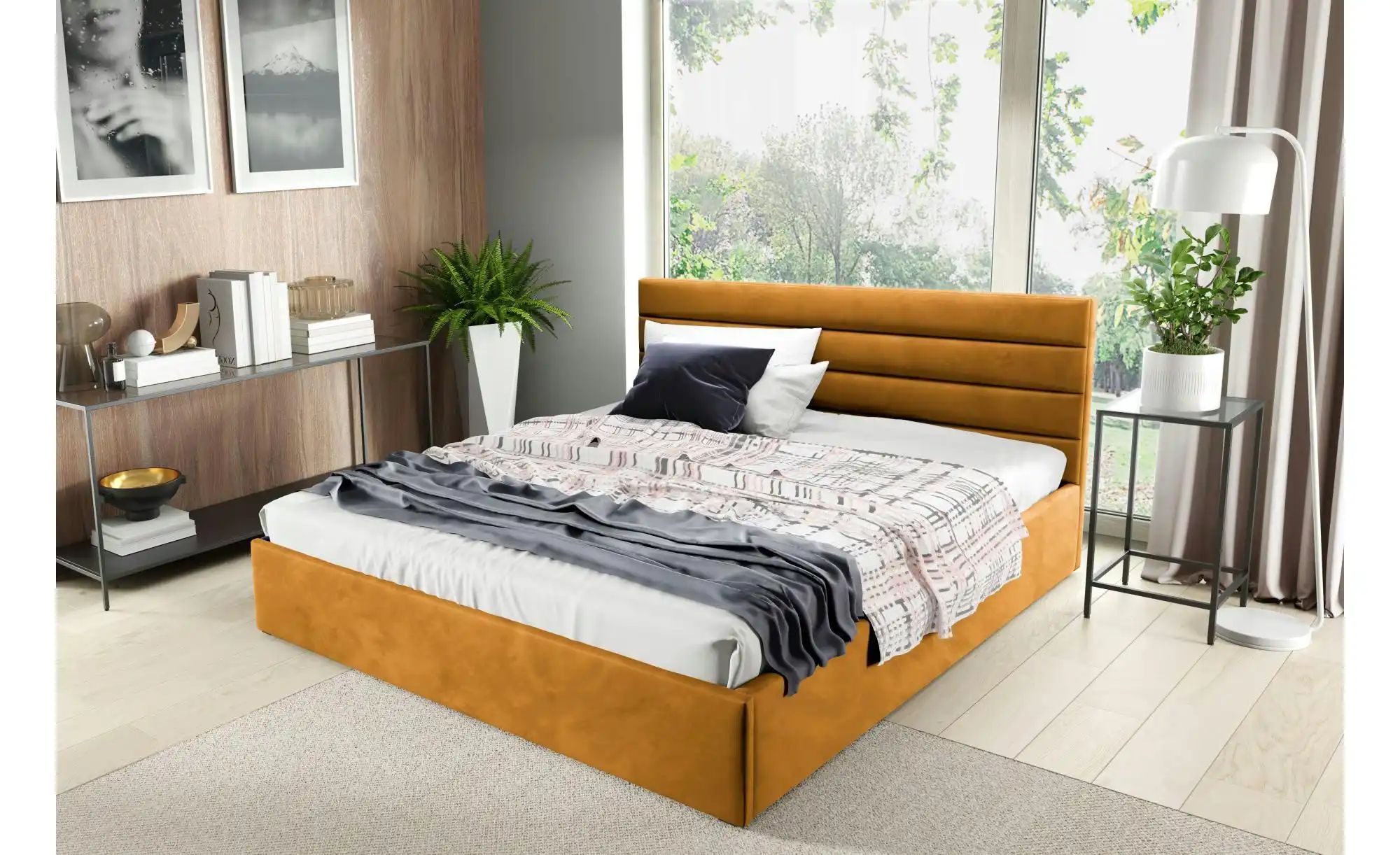 Polsterbett 200x200 Grün   ¦ gelb ¦ Maße (cm): B: 209 H: 85 Betten > Polste günstig online kaufen