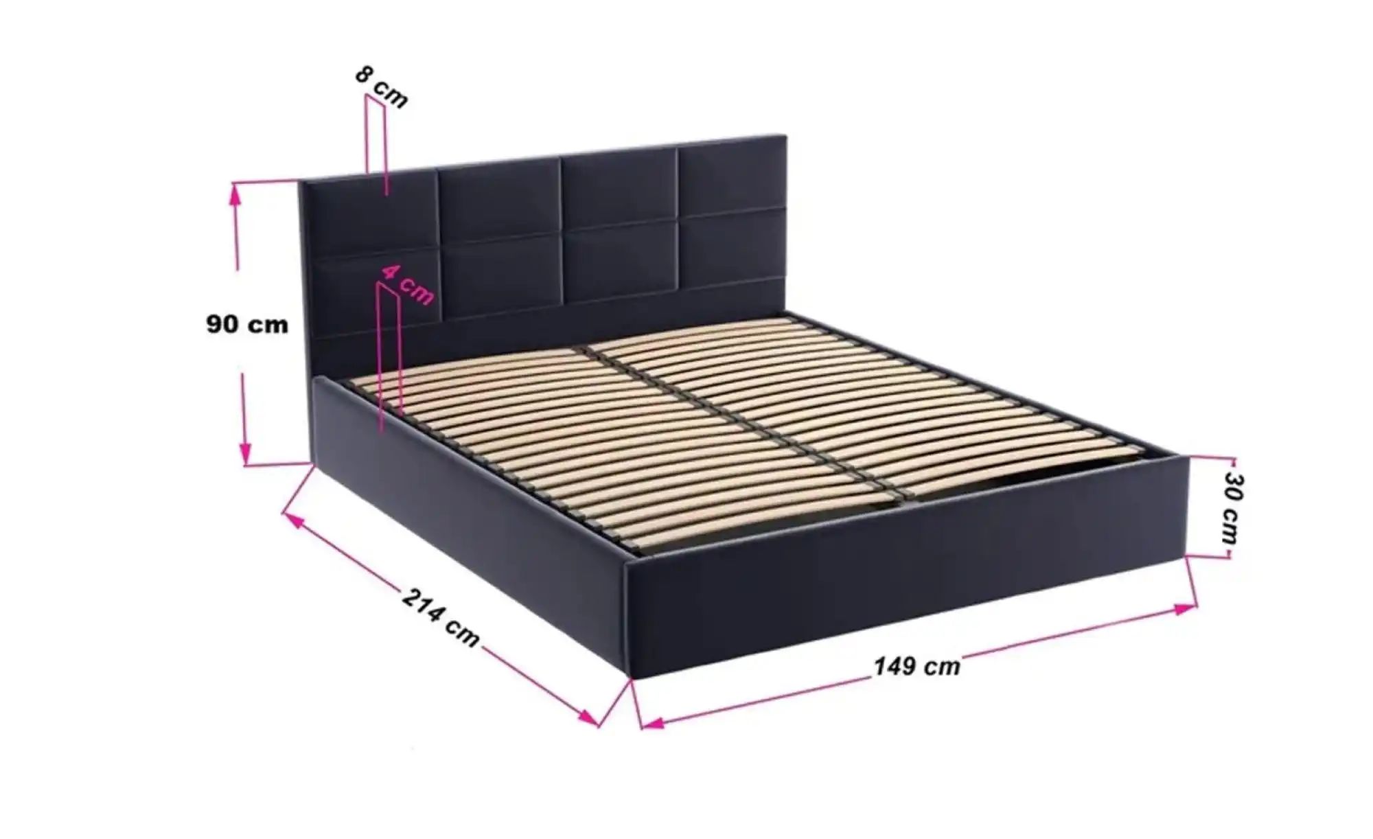 Thumbnail - Polsterbett mit Bettkasten Gobi ¦ grau ¦ Maße (cm): B: 149 H: 90 Betten > Polsterbetten - Höffner