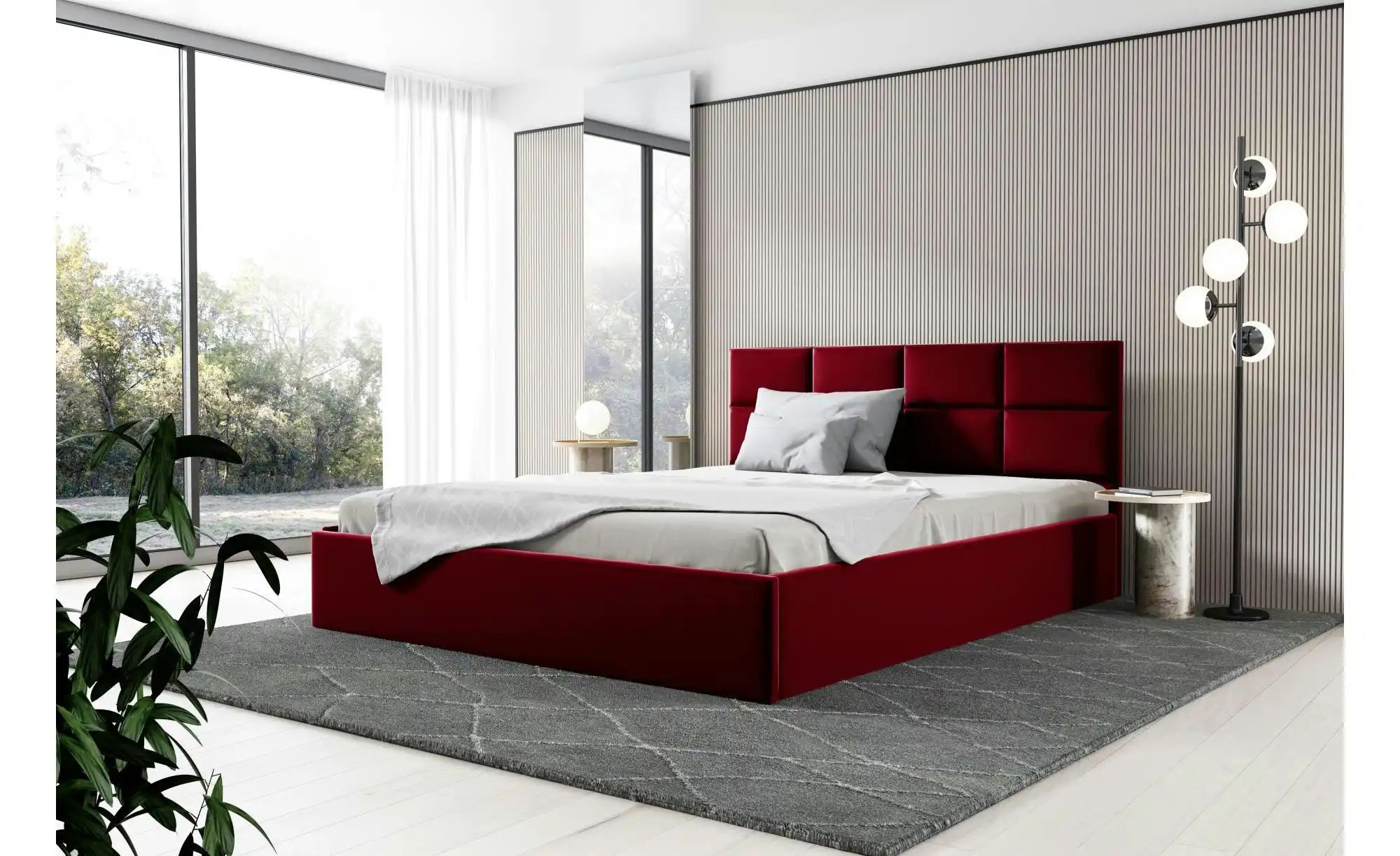 Polsterbett 200x200 Beige   ¦ rot ¦ Maße (cm): B: 169 H: 90 Betten > Polste günstig online kaufen