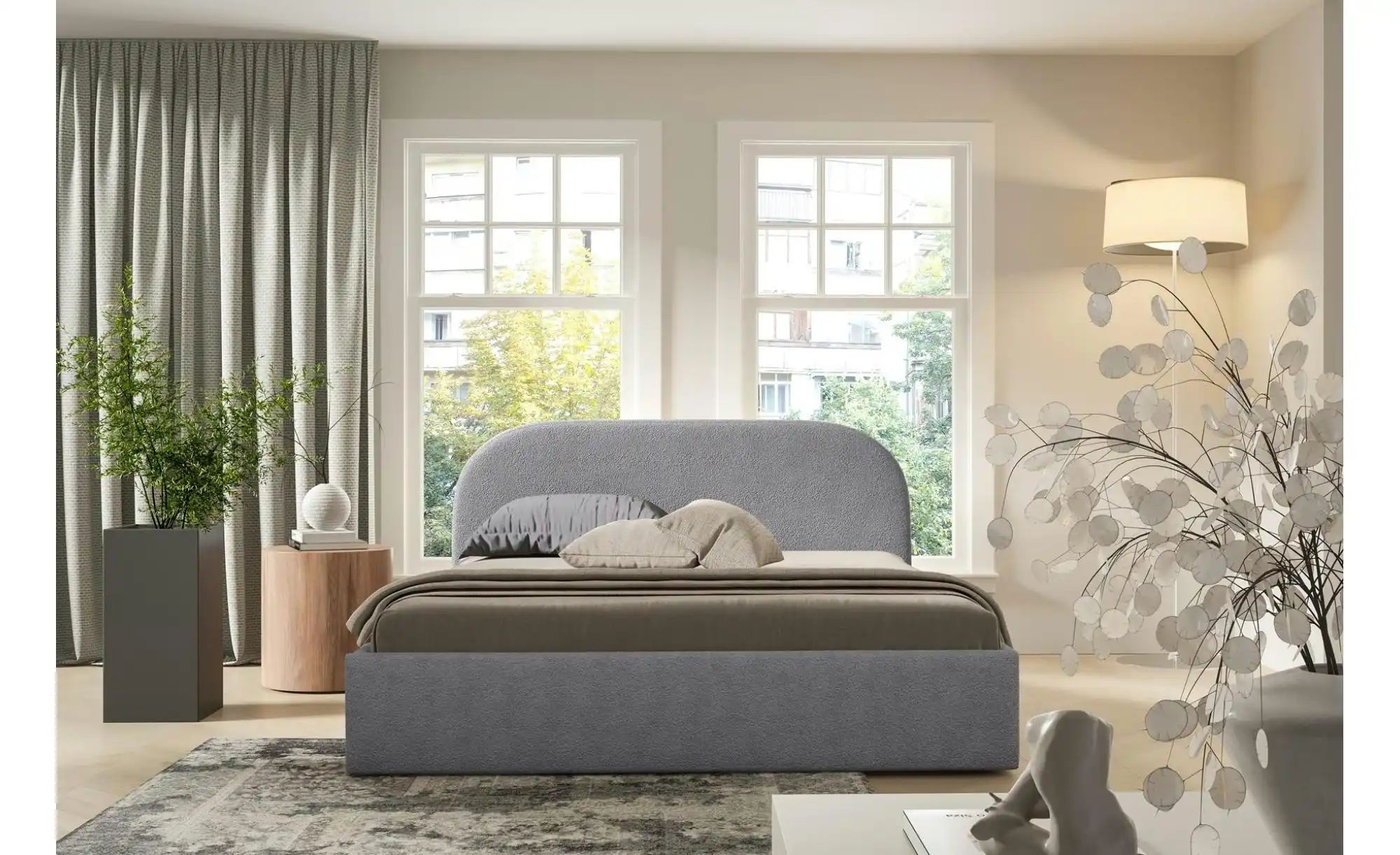 Polsterbett 180x200 Grau   ¦ grau ¦ Maße (cm): B: 160 H: 90 Betten > Polste günstig online kaufen