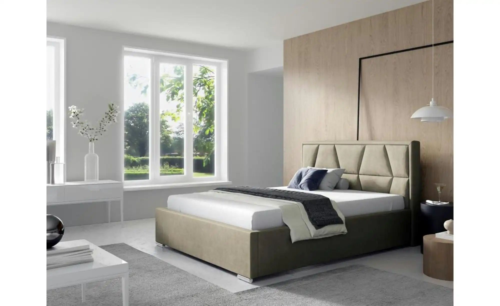 Polsterbett 120x200 Grün   ¦ beige ¦ Maße (cm): B: 200 H: 110 Betten > Komf günstig online kaufen